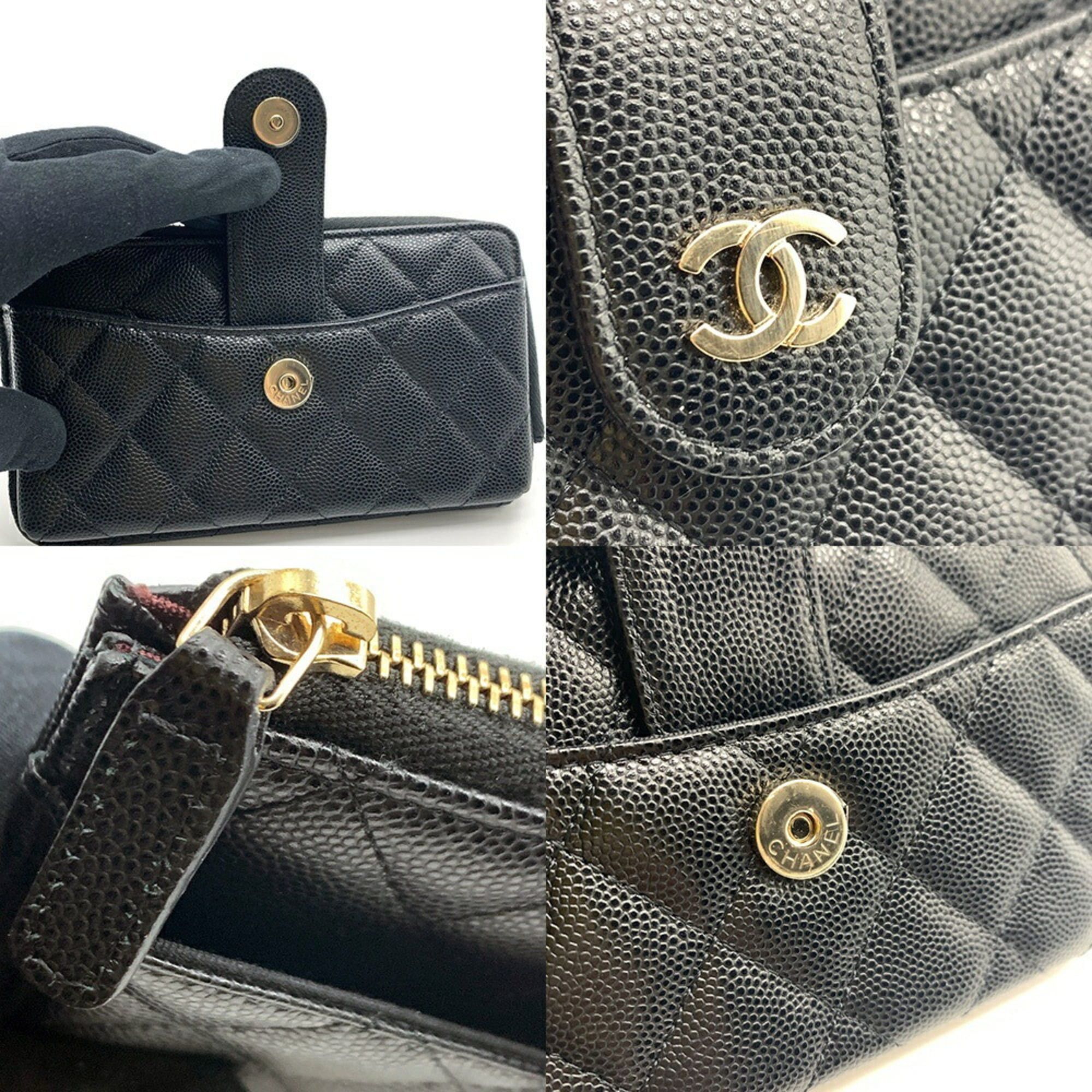 Chanel Chanel Caviar Skin Phone Card Case Timeless Classic 3 Black Matelassé CHANEL Size ONE SIZE - 4 Thumbnail