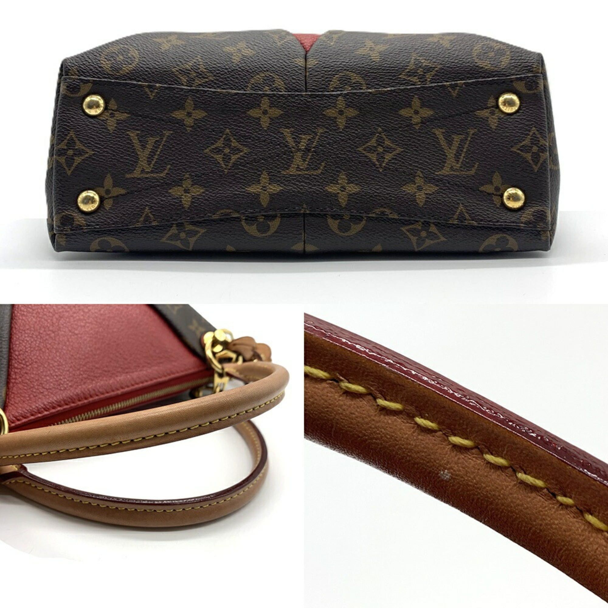 Louis Vuitton Louis Vuitton V Tote BB Monogram Bag Brown/Red M43966 Size ONE SIZE - 4 Thumbnail