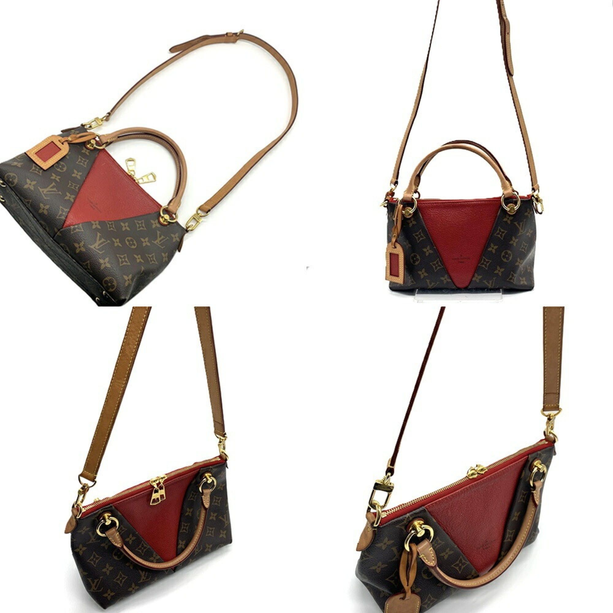 Louis Vuitton Louis Vuitton V Tote BB Monogram Bag Brown/Red M43966 Size ONE SIZE - 10 Thumbnail