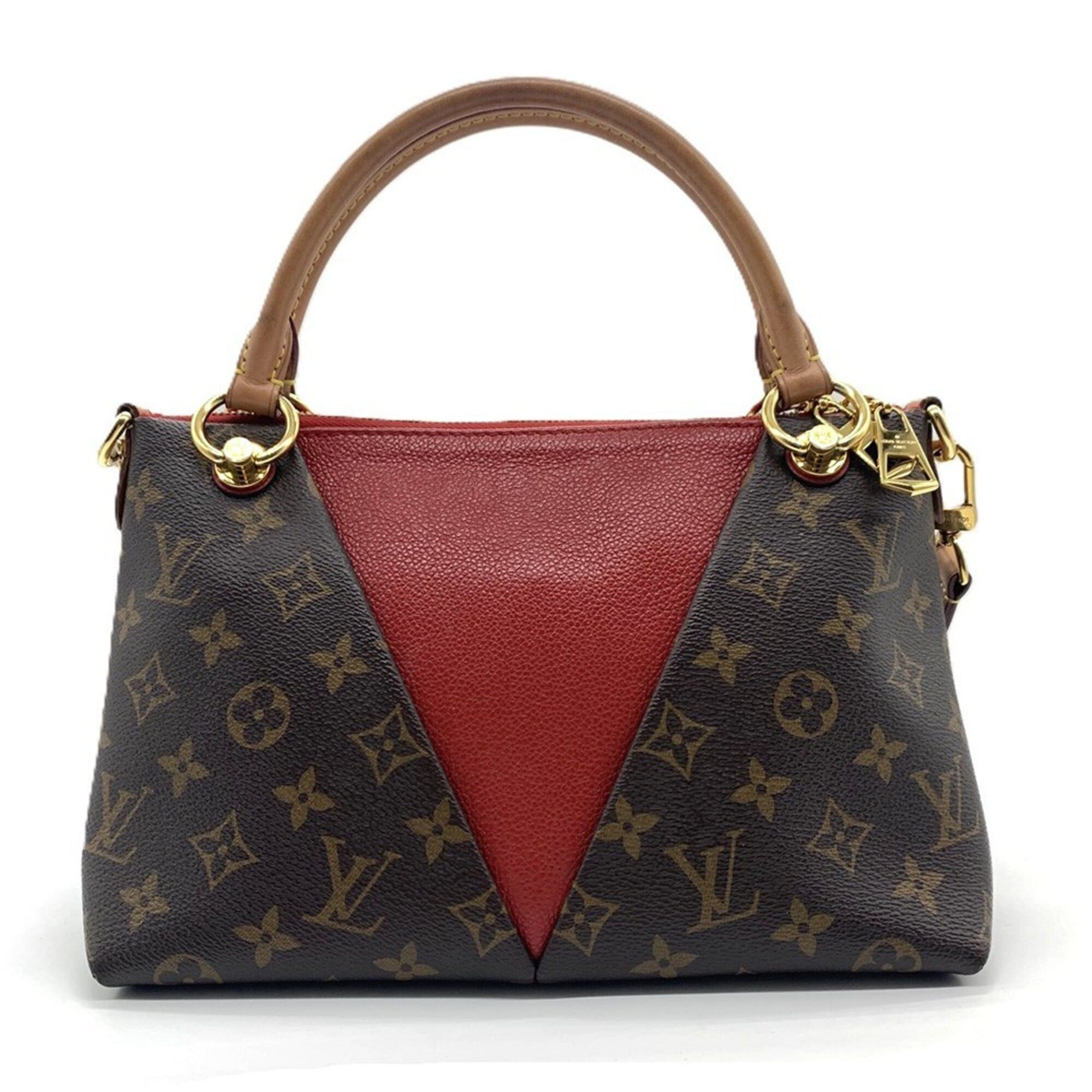 Louis Vuitton Louis Vuitton V Tote BB Monogram Bag Brown/Red M43966 Size ONE SIZE - 2 Thumbnail
