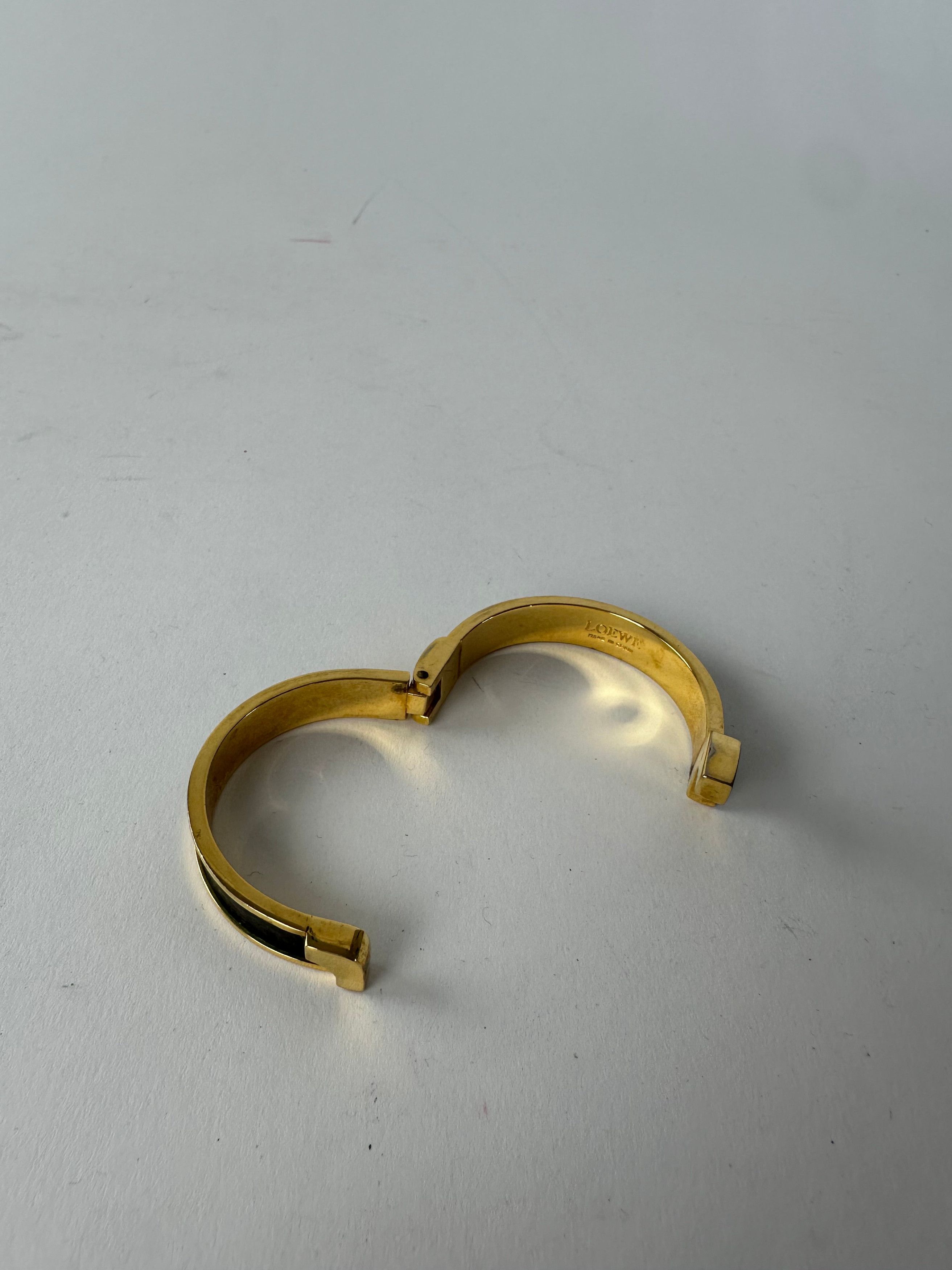 Loewe Vintage Madrid Gold Plated Leather Bracelet Gold Black Size ONE SIZE - 9 Thumbnail