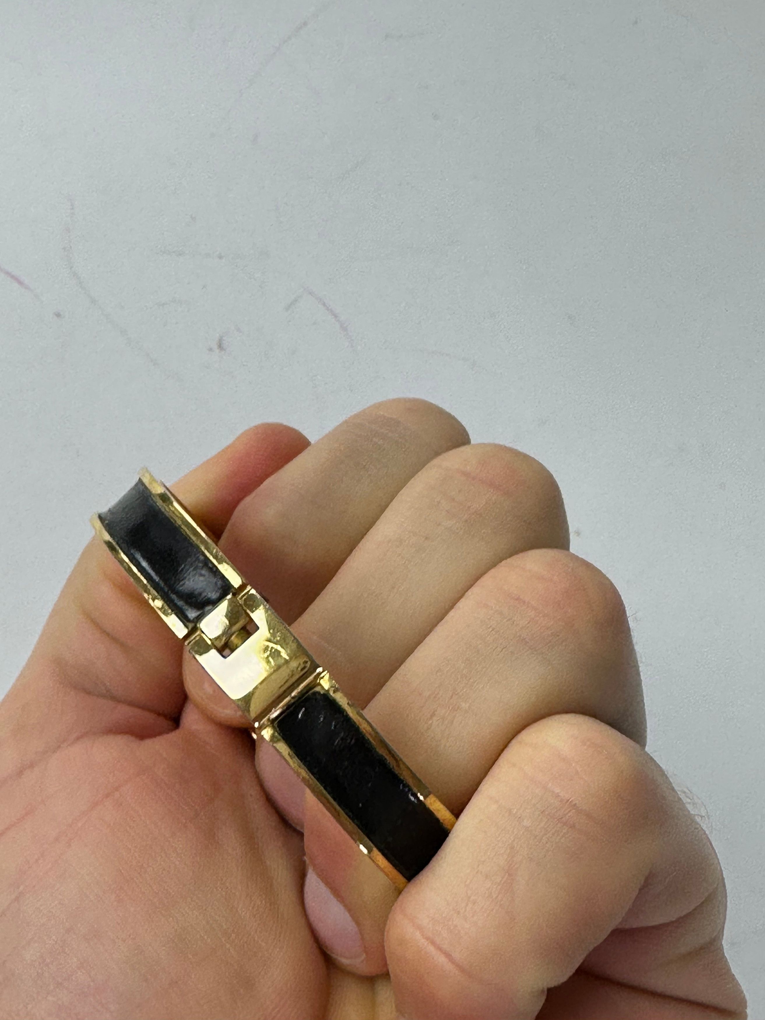 Loewe Vintage Madrid Gold Plated Leather Bracelet Gold Black Size ONE SIZE - 6 Thumbnail