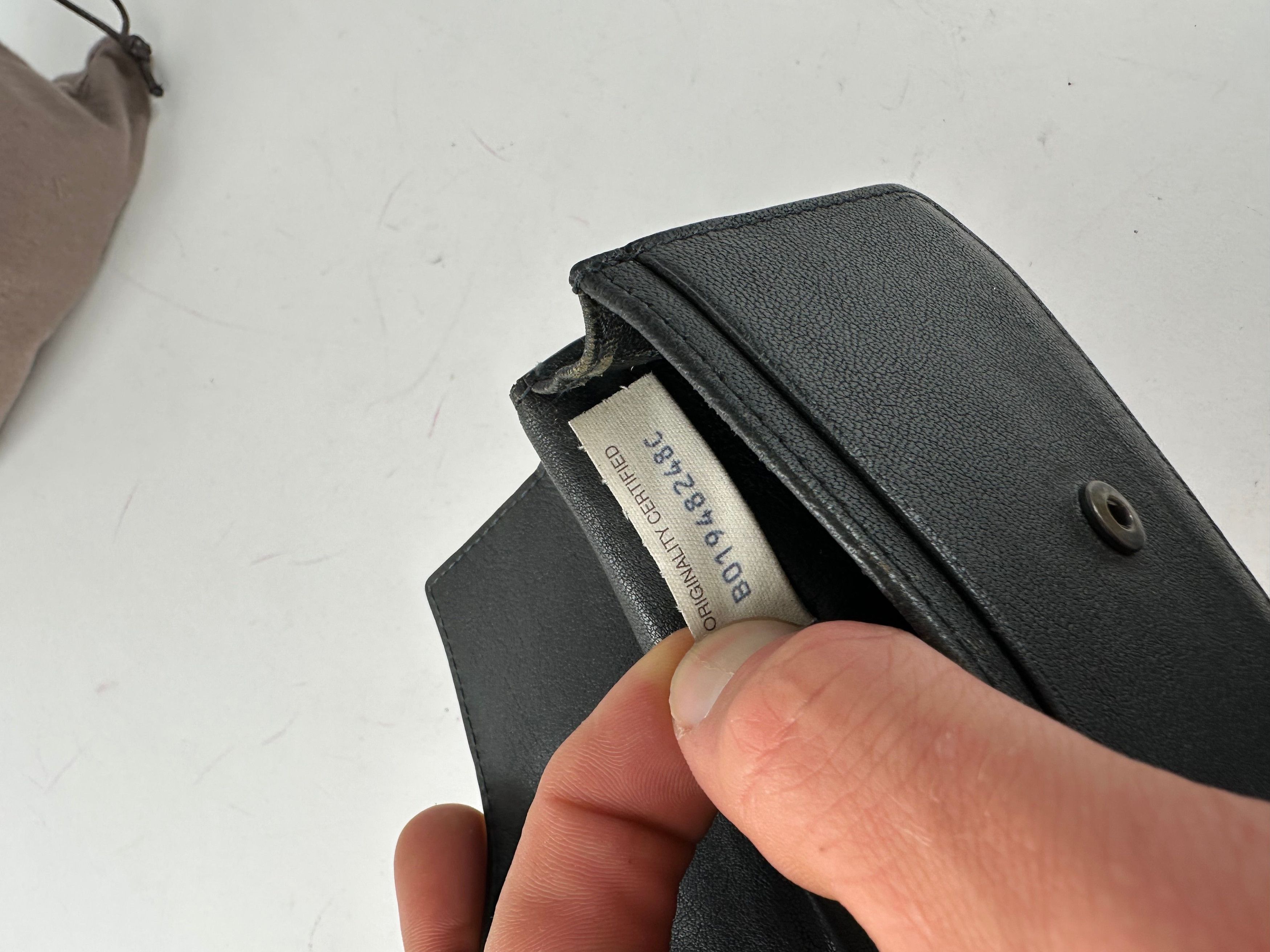 Bottega Veneta Vintage Intrecciato Leather Card Holder Black Brown Size ONE SIZE - 5 Thumbnail