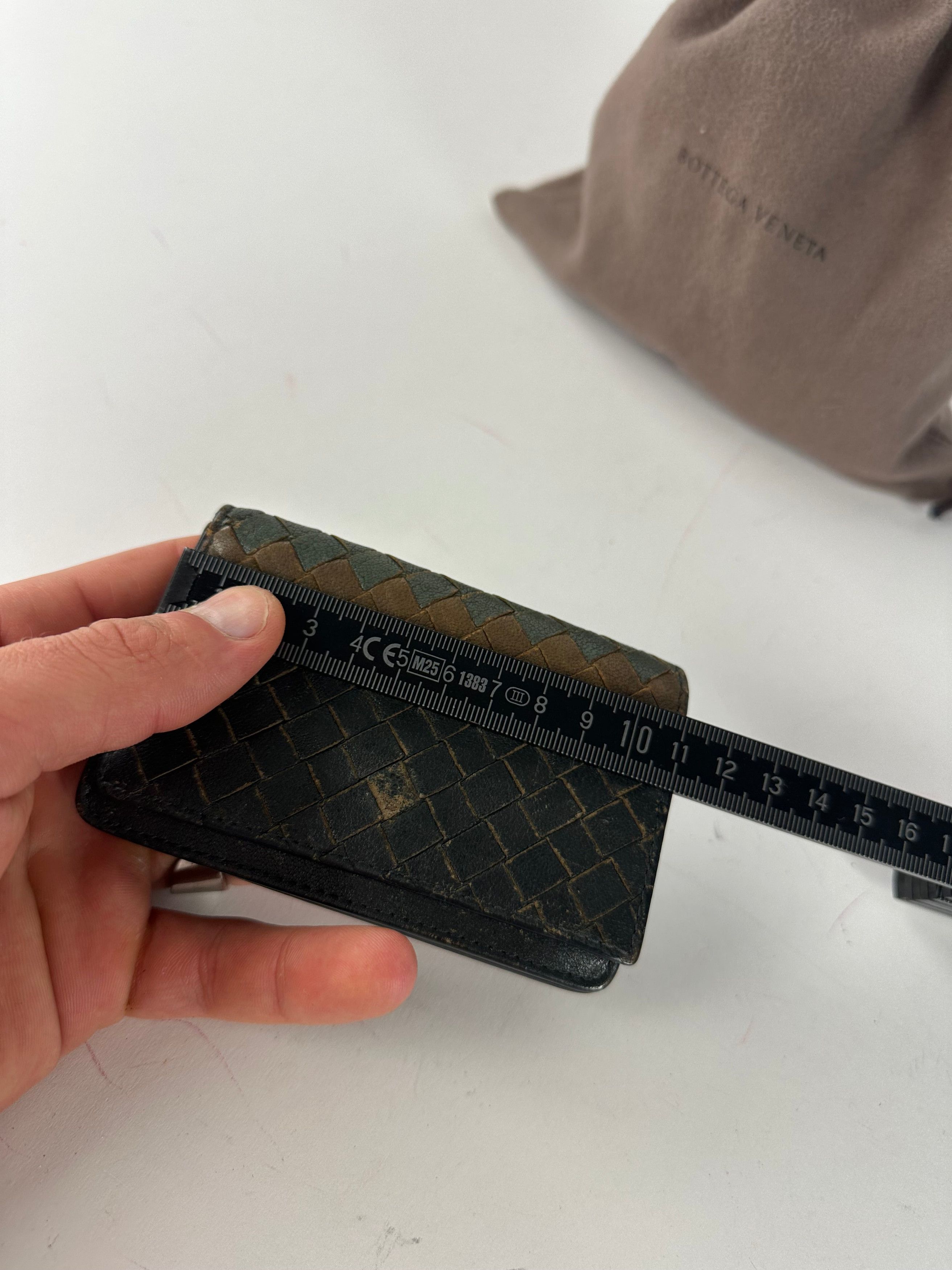 Bottega Veneta Vintage Intrecciato Leather Card Holder Black Brown Size ONE SIZE - 8 Thumbnail