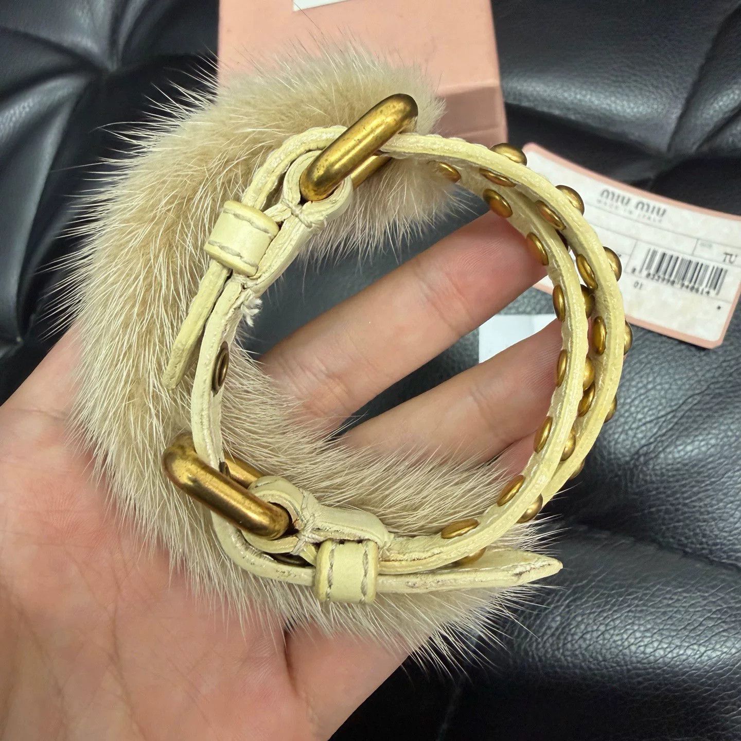 Miu Miu Miu Miu Mink Fur Leather Bracelet Size ONE SIZE - 5 Thumbnail
