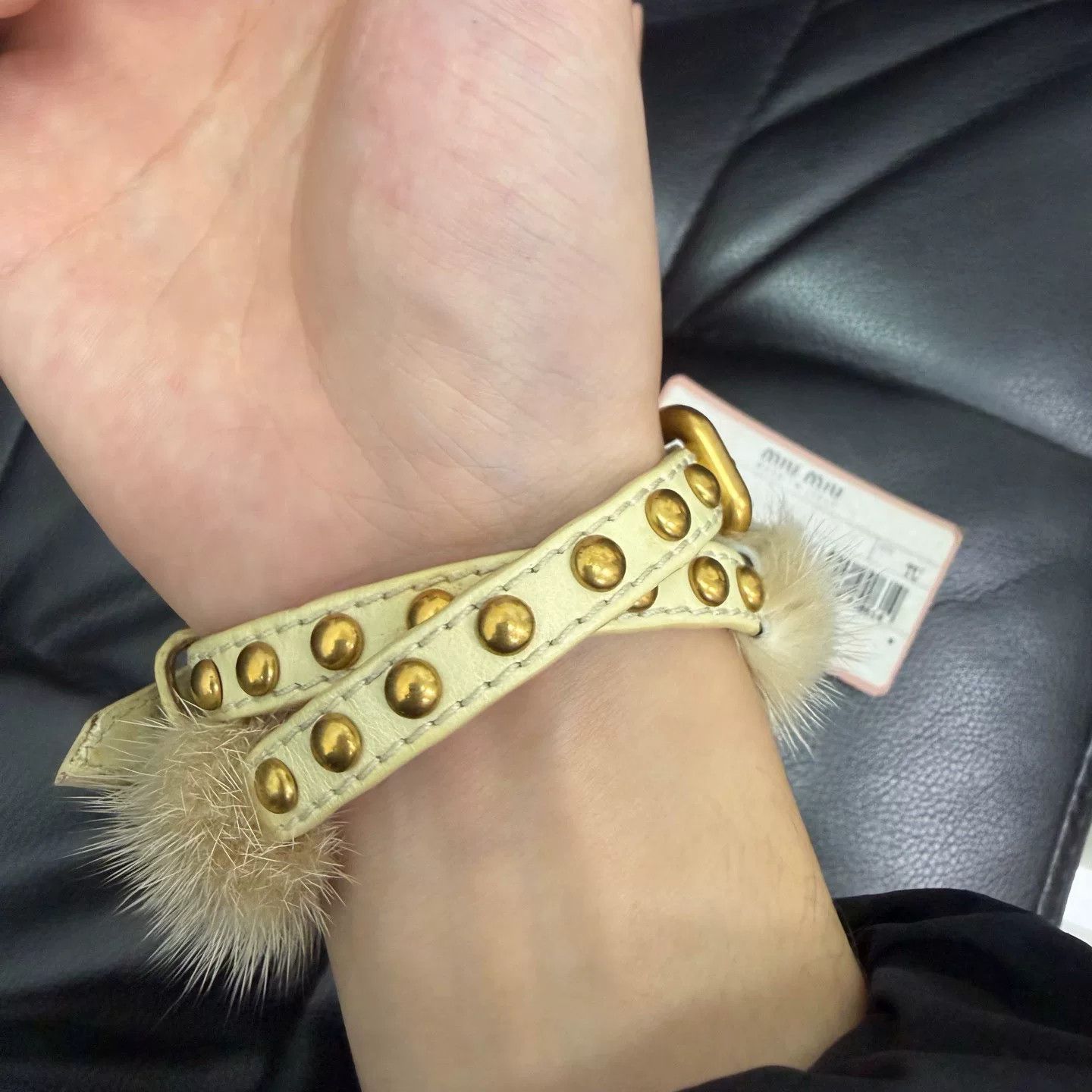 Miu Miu Miu Miu Mink Fur Leather Bracelet Size ONE SIZE - 3 Thumbnail
