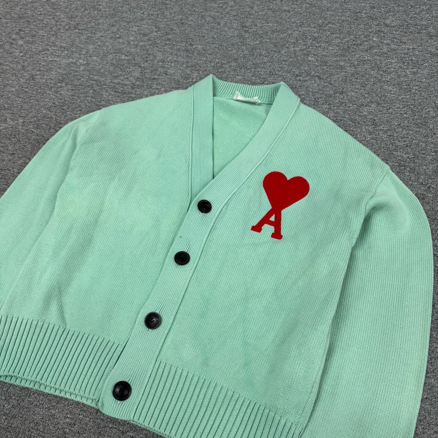 AMI Ami Heart Big Logo Knit Cardigan Size M / US 6-8 / IT 42-44 - 4 Thumbnail
