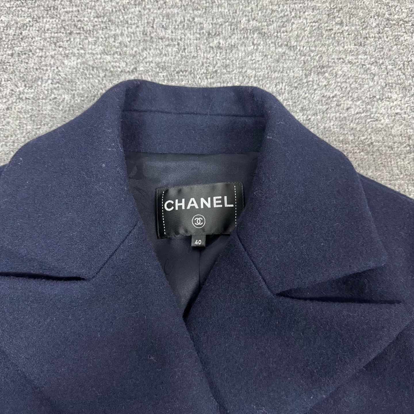 Chanel Chanel Navy Double-Breasted Long-Sleeve Coat Size S / US 4 / IT 40 - 5 Thumbnail