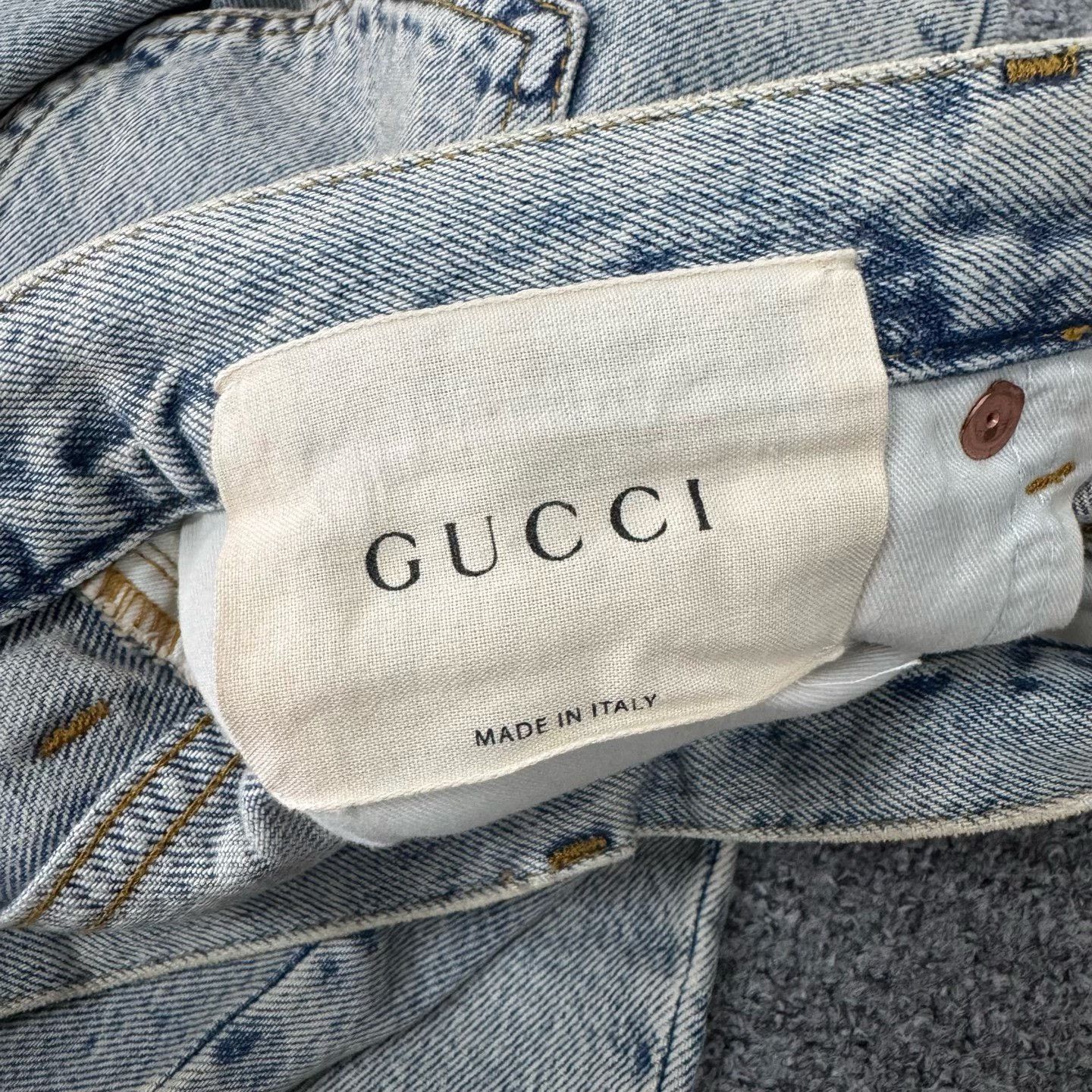 Gucci Gucci Light Blue Washed NY Patch Jeans Size 29" - 5 Thumbnail