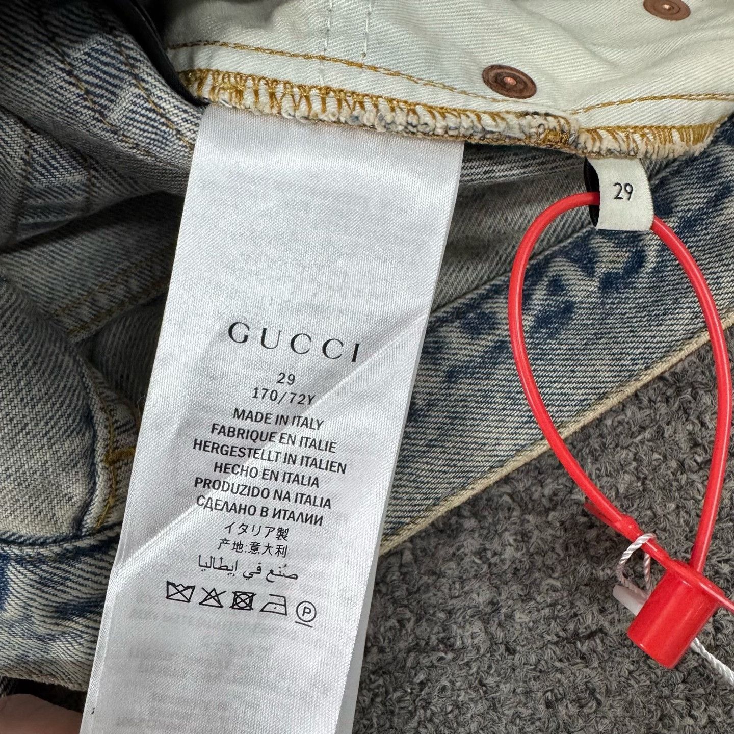 Gucci Gucci Light Blue Washed NY Patch Jeans Size 29" - 7 Thumbnail