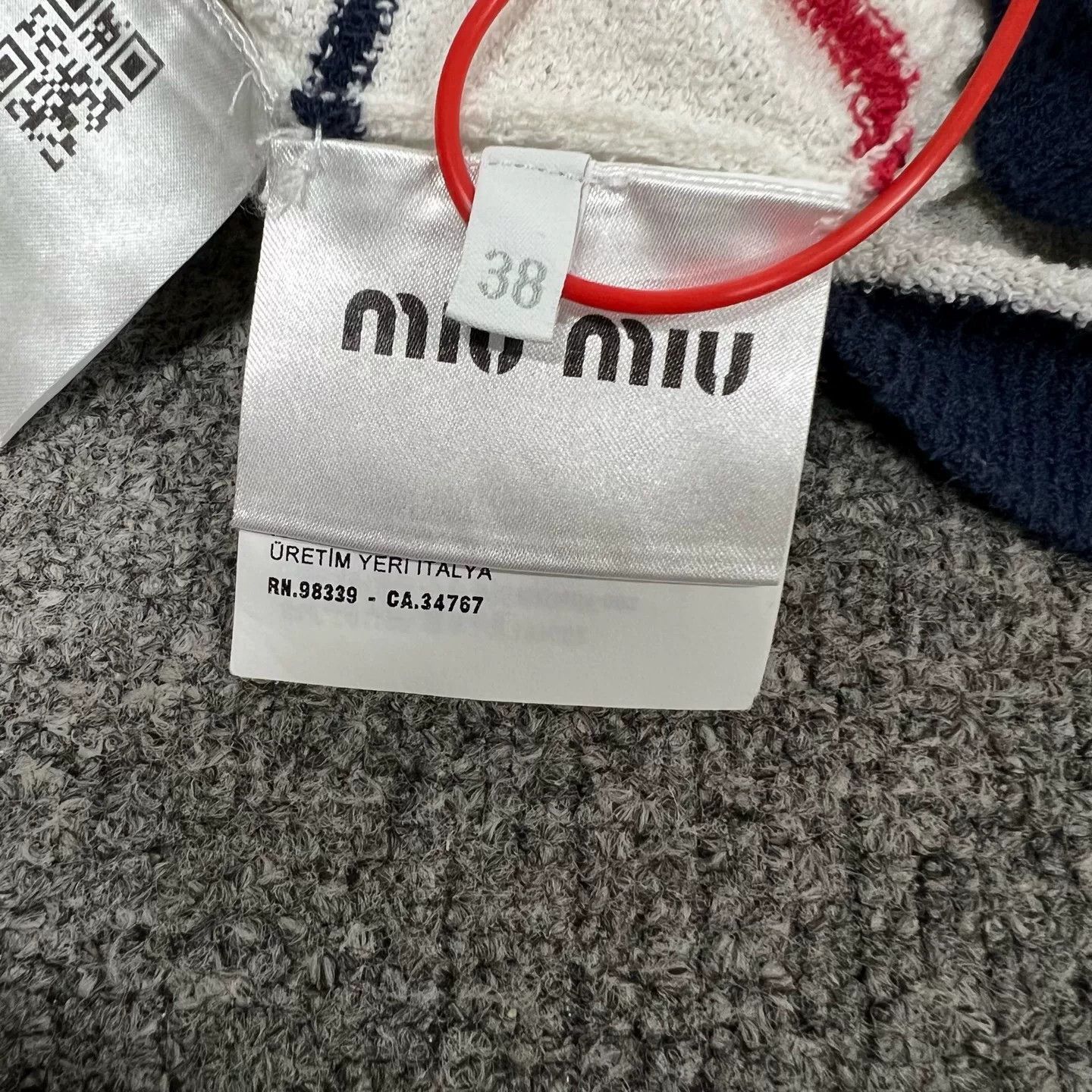 Miu Miu Miu Miu Logo Stripe Knit Short Sleeve Size S / US 4 / IT 40 - 6 Thumbnail