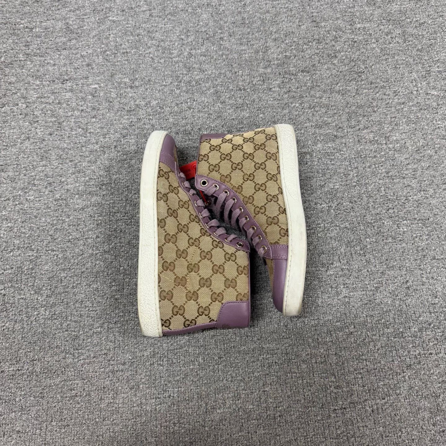 Gucci Gucci Monogram Print Purple High-Top Shoes Size US 6.5 / IT 36.5 - 6 Thumbnail