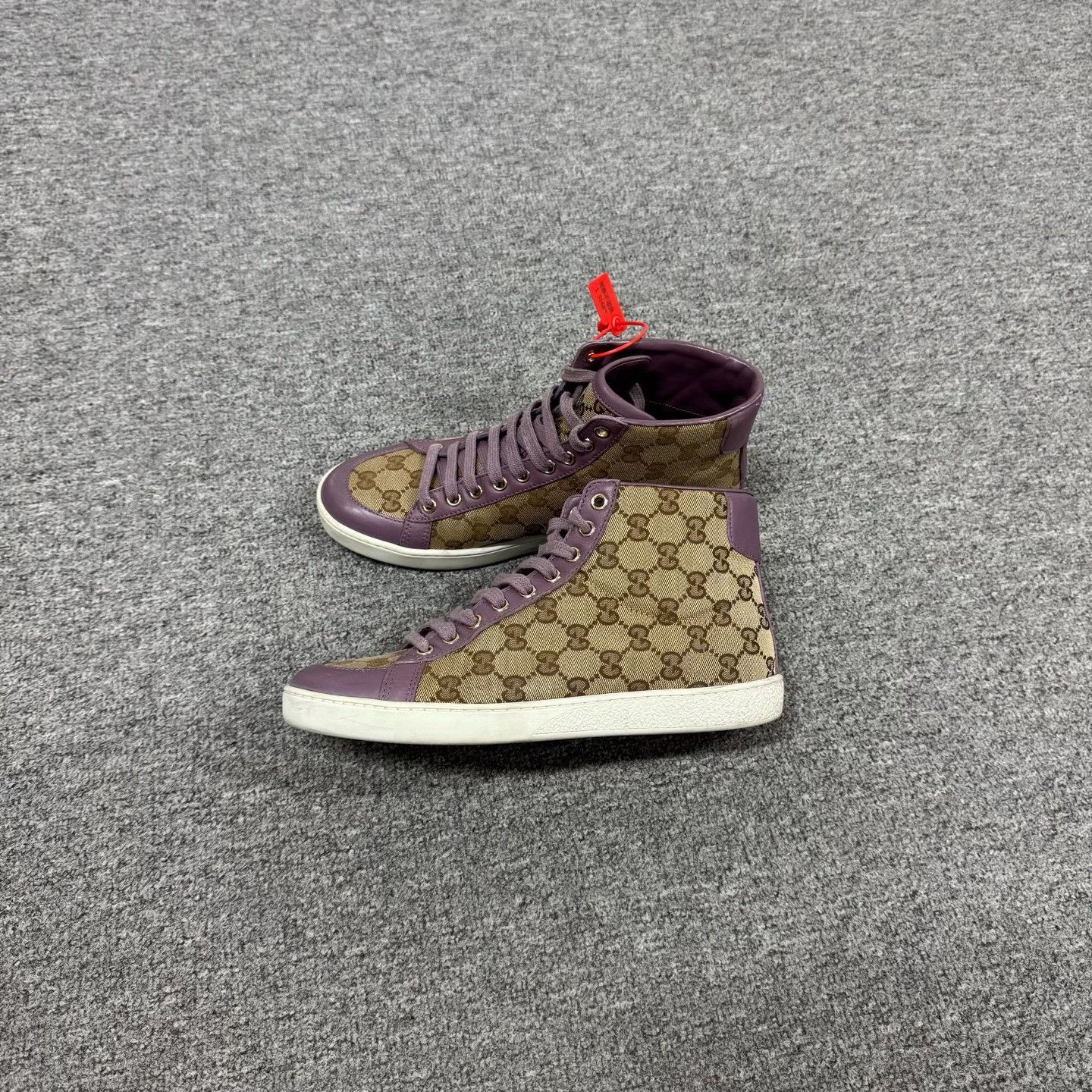 Gucci Gucci Monogram Print Purple High-Top Shoes Size US 6.5 / IT 36.5 - 2 Thumbnail