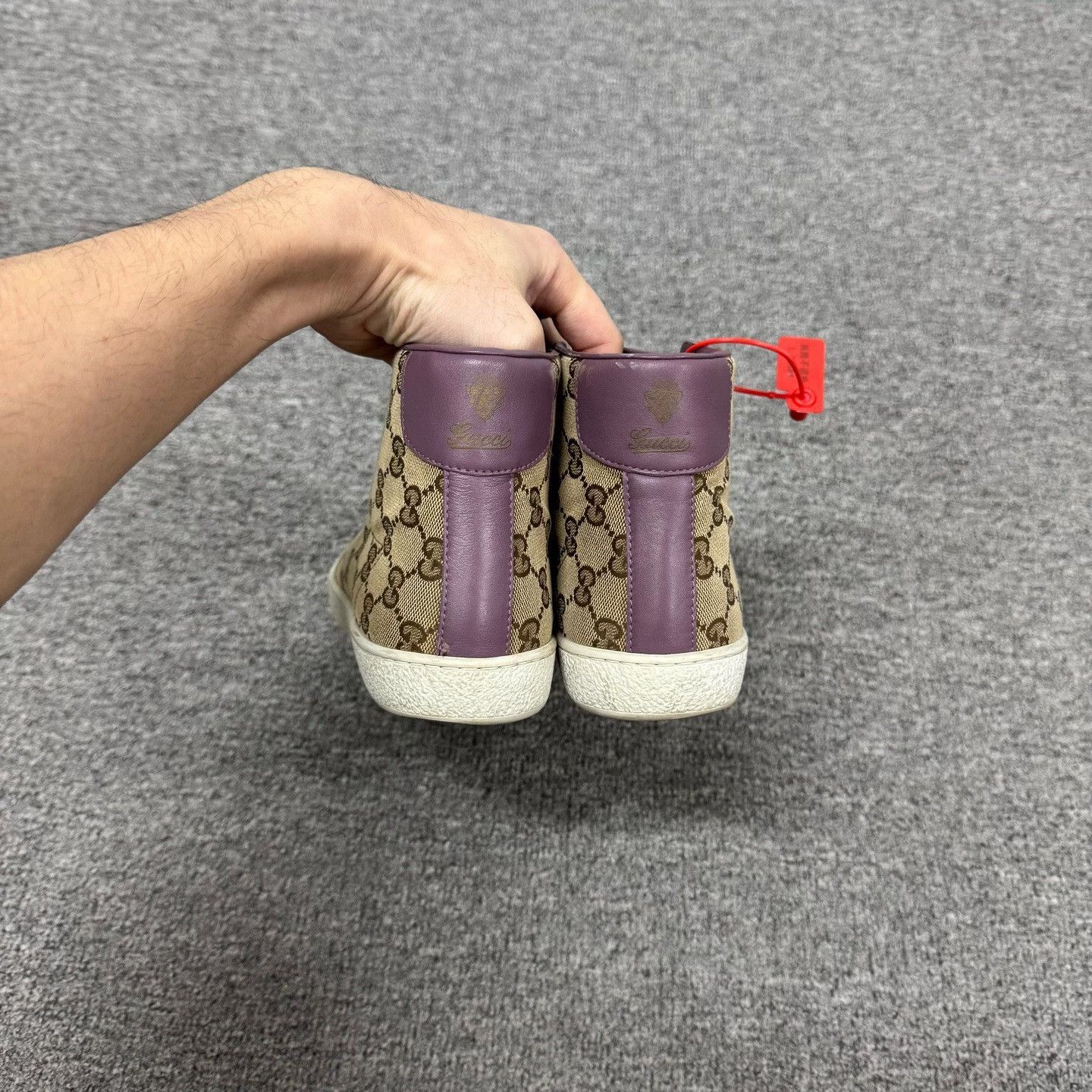 Gucci Gucci Monogram Print Purple High-Top Shoes Size US 6.5 / IT 36.5 - 4 Thumbnail