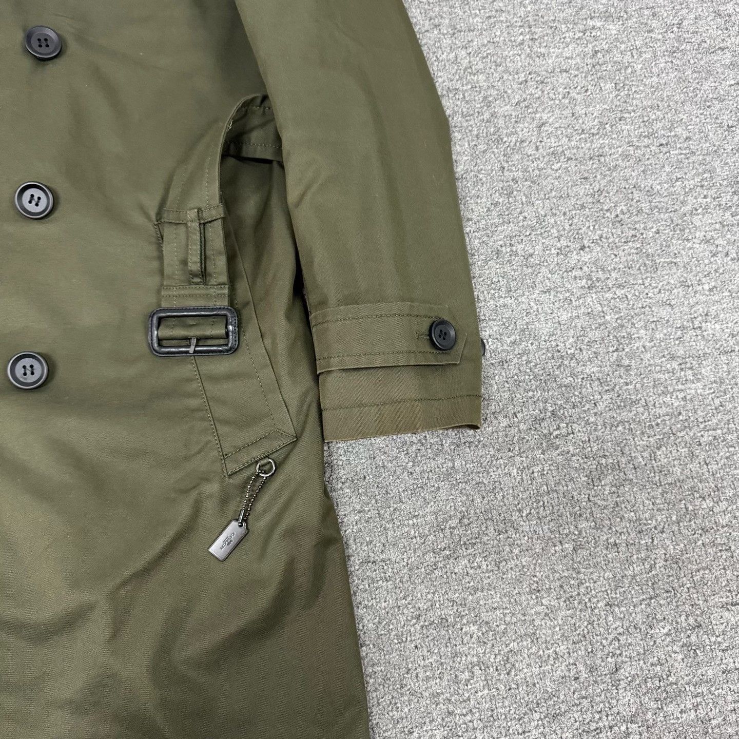 Coach Coach Green Double-Breasted Mid-Length Trench Coat Size S / US 4 / IT 40 - 3 Thumbnail