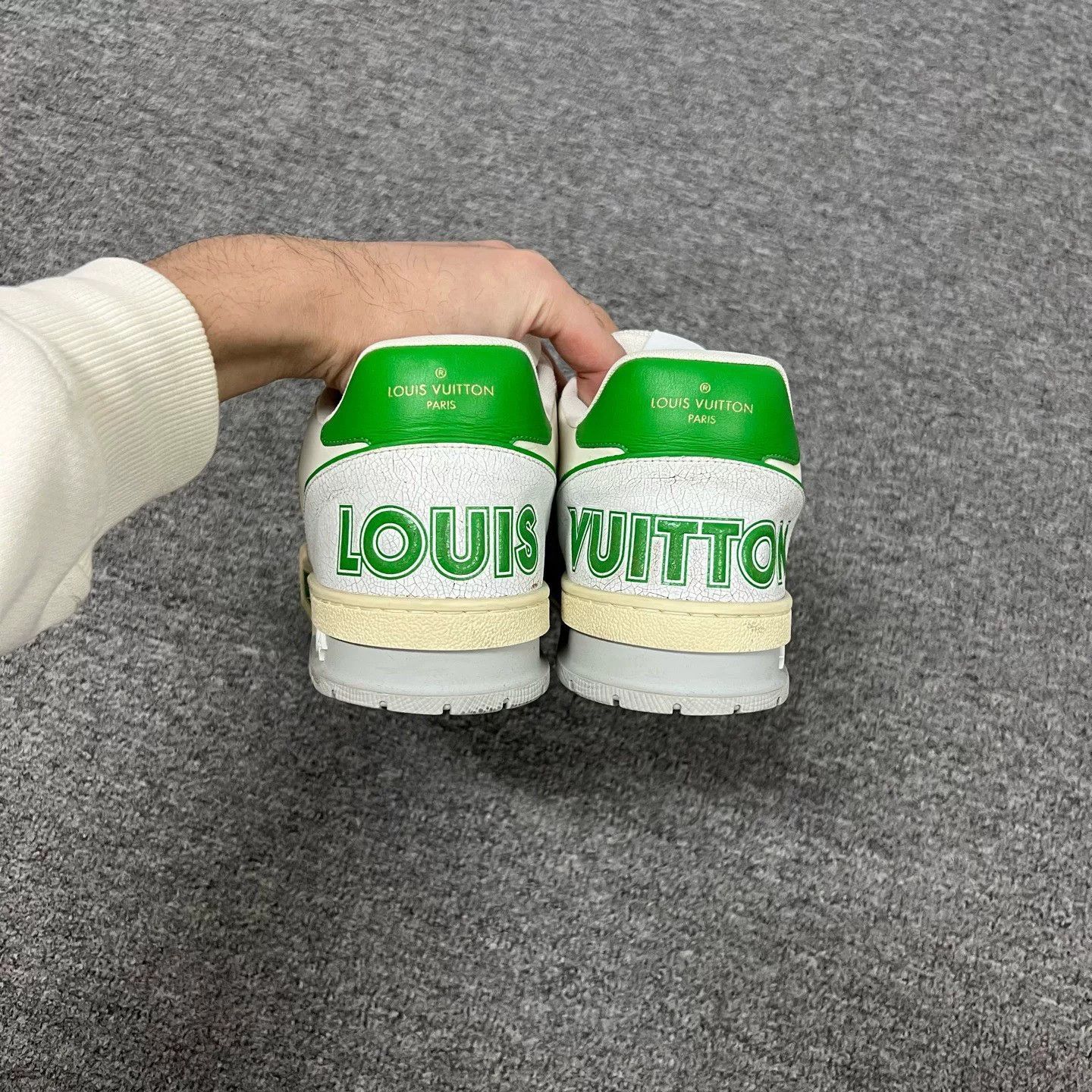 Louis Vuitton Louis Vuitton White Green Velcro Trainer Sneakers Size US 8.5 / EU 41-42 - 4 Thumbnail