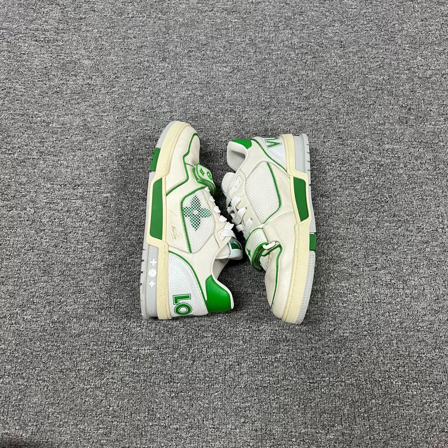 Louis Vuitton Louis Vuitton White Green Velcro Trainer Sneakers Size US 8.5 / EU 41-42 - 6 Thumbnail