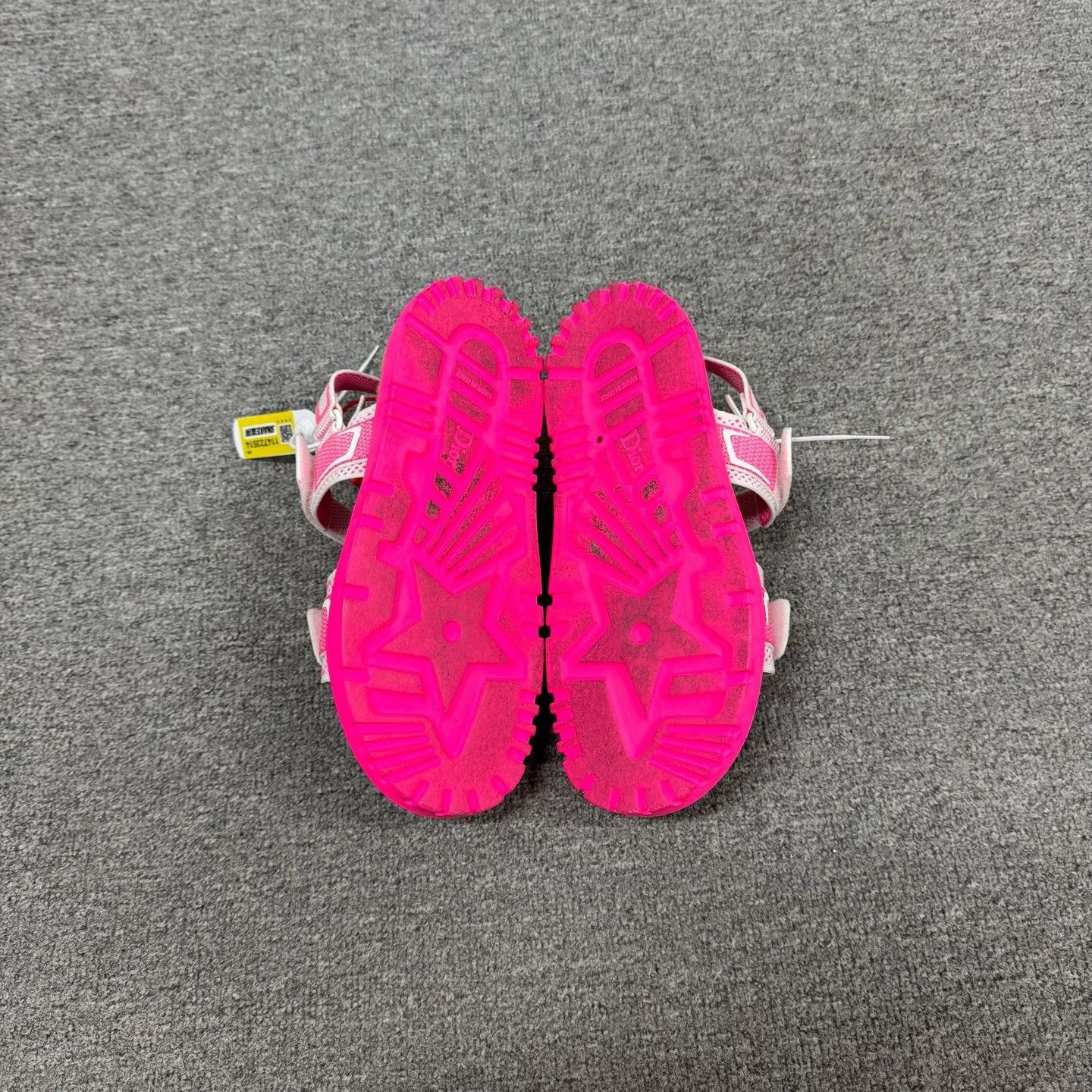 Dior Dior Pink Colorblock Velcro Straw Sandals Size US 8.5 / IT 38.5 - 5 Thumbnail
