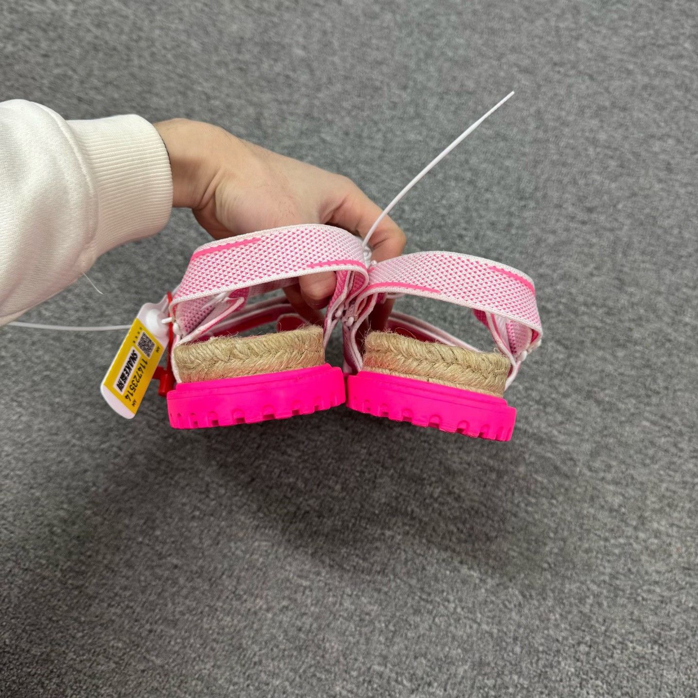 Dior Dior Pink Colorblock Velcro Straw Sandals Size US 8.5 / IT 38.5 - 4 Thumbnail