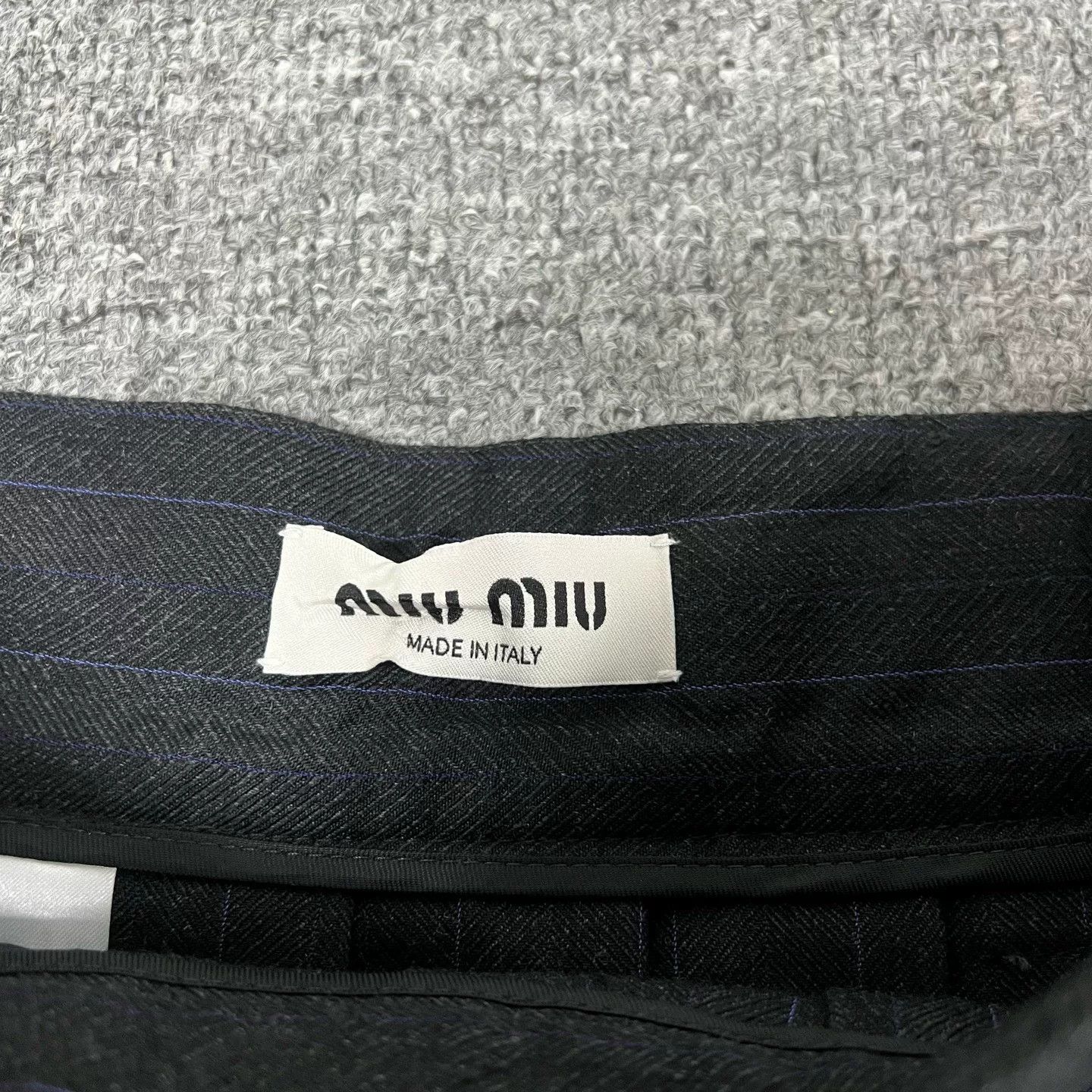 Miu Miu Miu Miu Logo Wool Mini Skirt Size 38" / US 16 / IT 52 - 4 Thumbnail