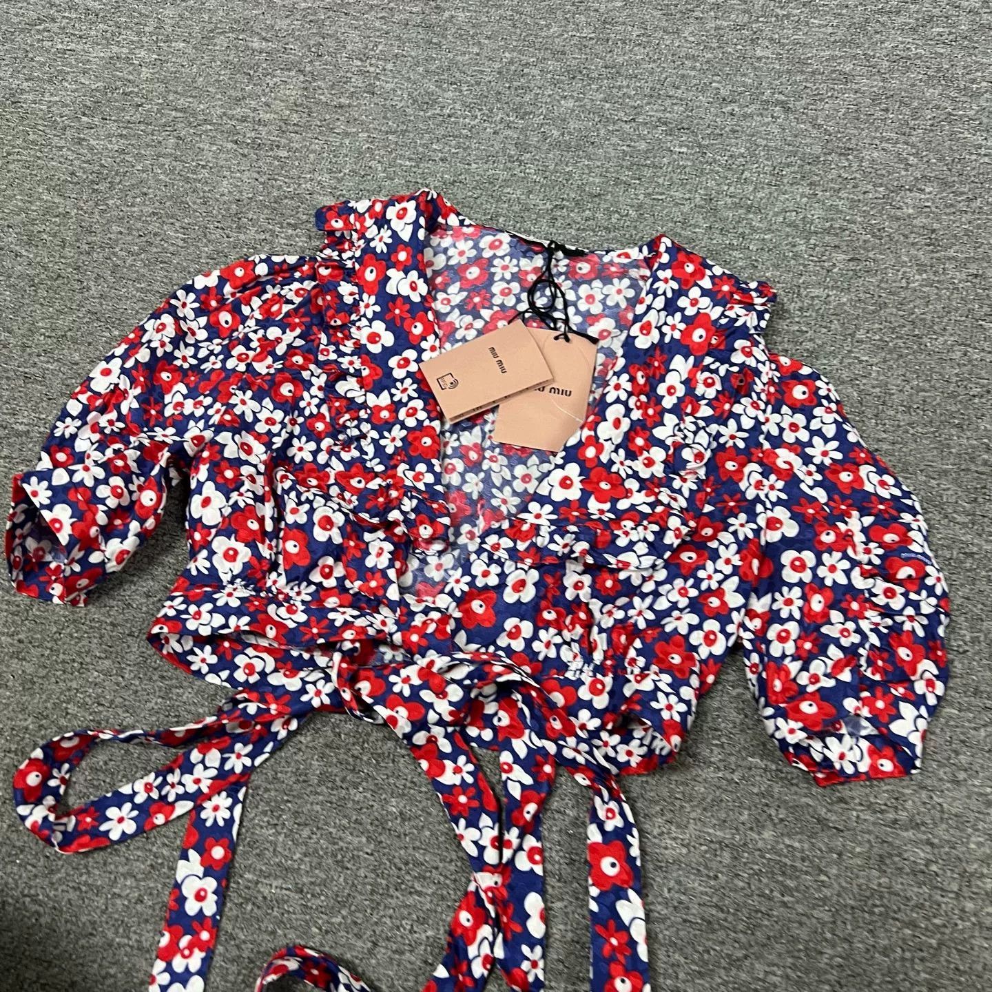 Miu Miu Miu Miu Floral Puff Sleeve Top Size XS / US 0-2 / IT 36-38 - 3 Thumbnail
