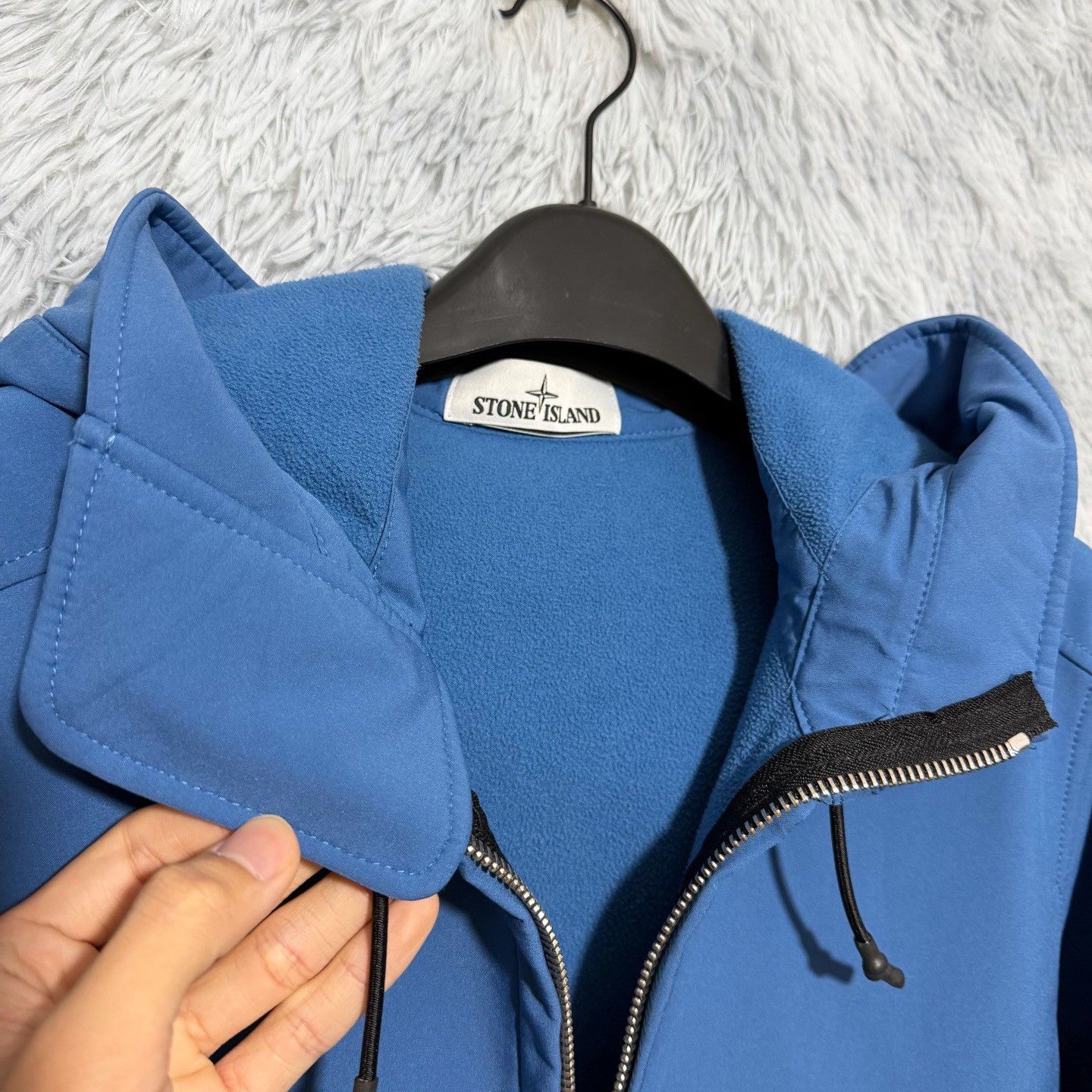 Stone Island Stone Island Blue Softshell Hooded Jacket S Size US S / EU 44-46 / 1 - 6 Thumbnail