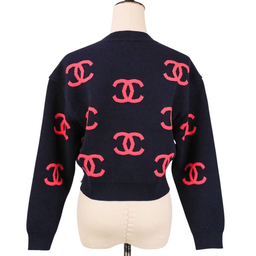 Chanel Chanel Chanel 21P Cashmere Blend Cropped Knit Sweater Textile Tops P70525 DUTY FREE for USA Size ONE SIZE - 4 Thumbnail