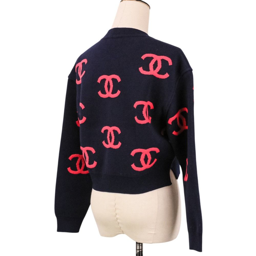 Chanel Chanel Chanel 21P Cashmere Blend Cropped Knit Sweater Textile Tops P70525 DUTY FREE for USA Size ONE SIZE - 5 Thumbnail