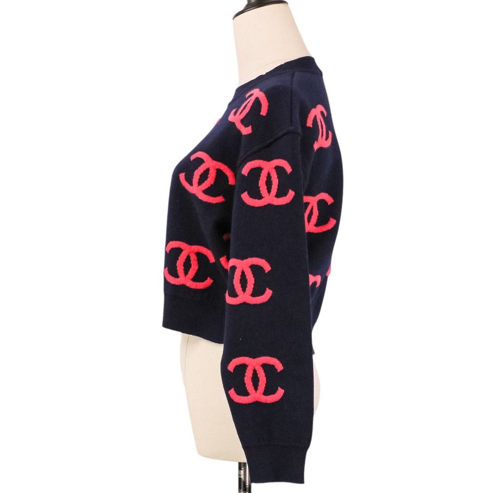 Chanel Chanel Chanel 21P Cashmere Blend Cropped Knit Sweater Textile Tops P70525 DUTY FREE for USA Size ONE SIZE - 3 Thumbnail