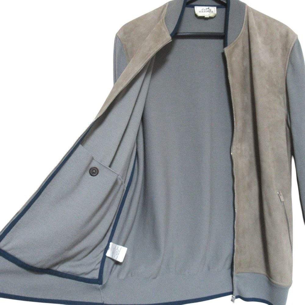 Hermes Hermes Hermes Goatskin Knit Zip Jacket Leather Outerwear DUTY FREE for USA Size ONE SIZE - 4 Thumbnail