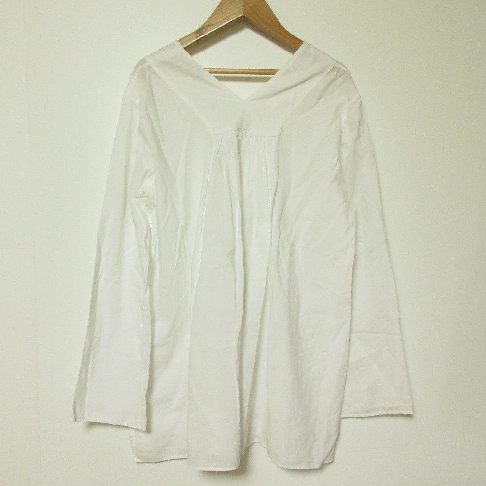 Other 45 45R V Neck Gathered Long Sleeve Blouse Textile Tops DUTY FREE for USA Size ONE SIZE - 2 Thumbnail