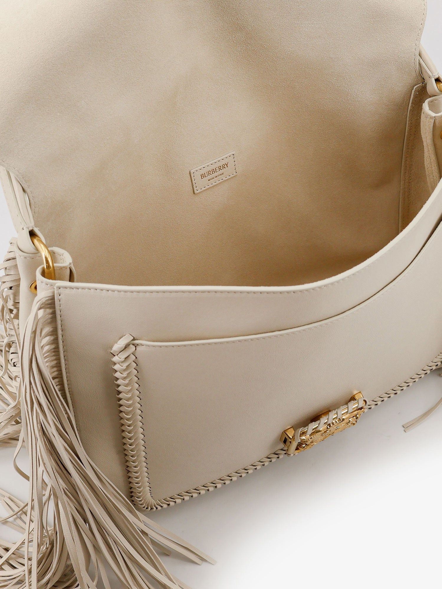 Burberry Rider Leather Handbag With Metal Equestrian Knit Logo Size ONE SIZE - 4 Thumbnail