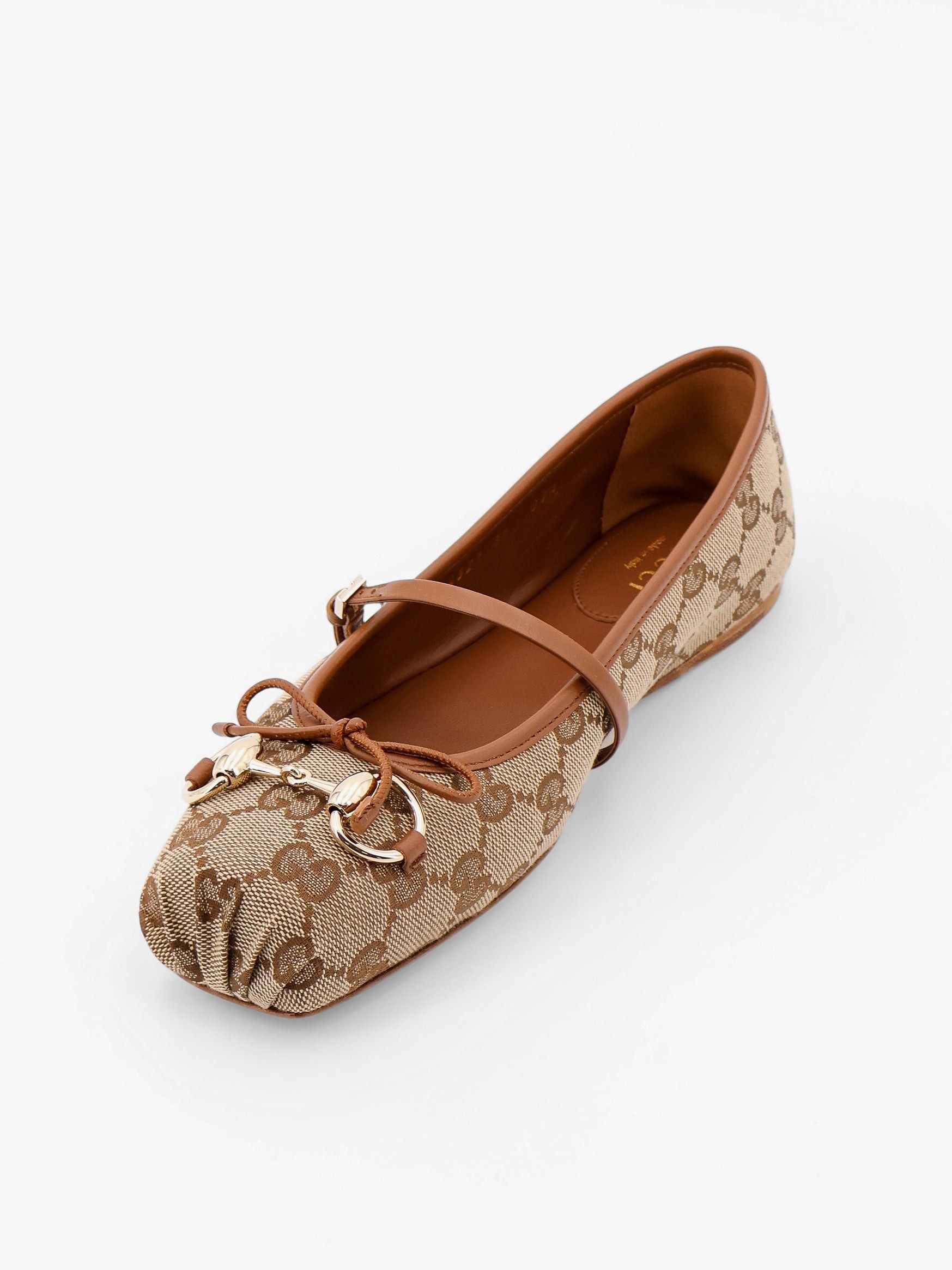 Gucci Gg Fabric Ballerinas With Metal Horsebit Size US 8 / IT 38 - 5 Thumbnail
