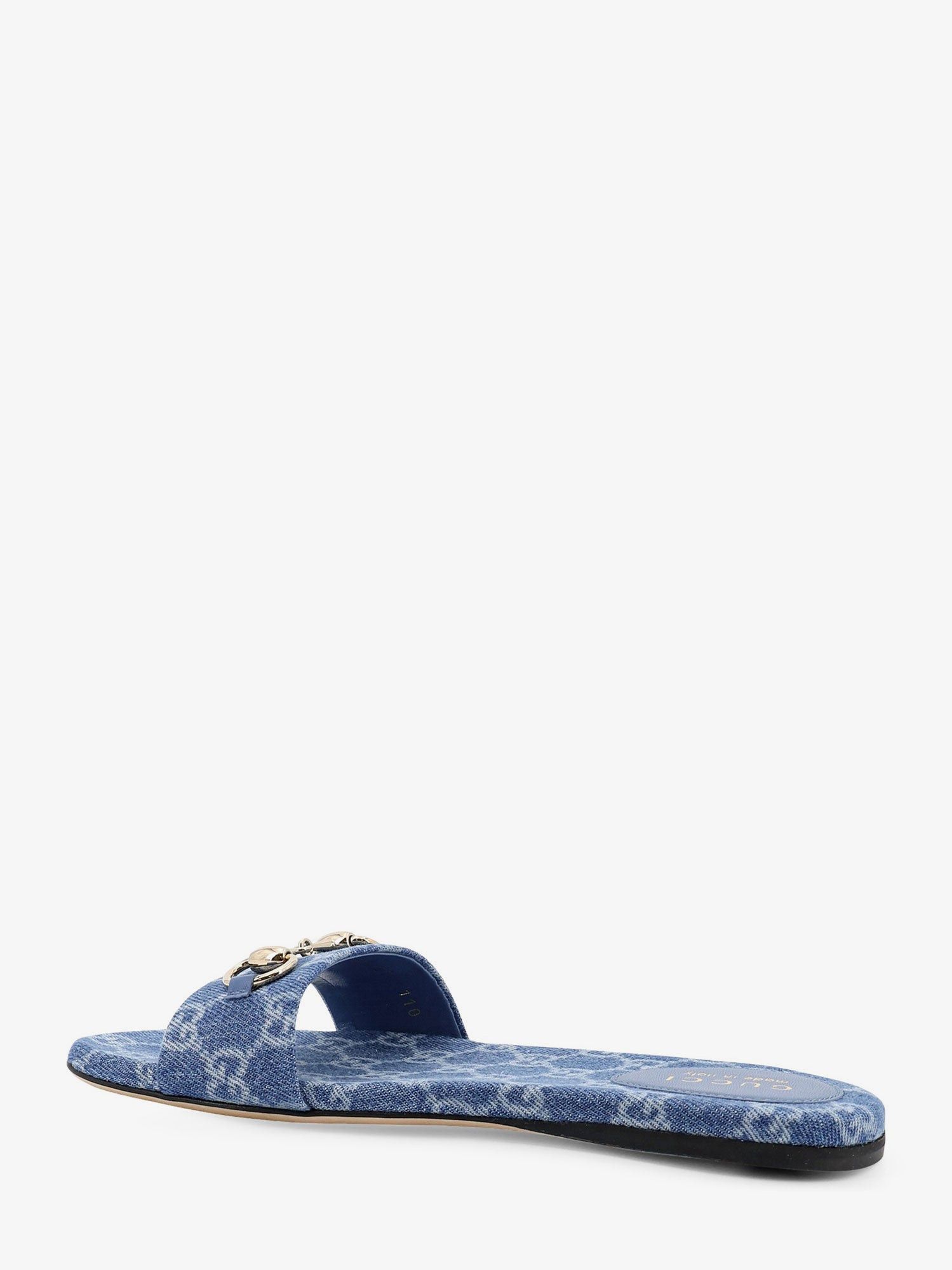 Gucci Gg Denim Sandals With Metal Horsebit Size US 6 / IT 36 - 3 Thumbnail