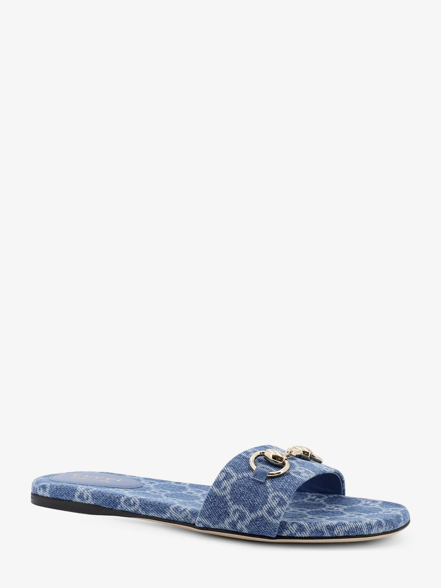 Gucci Gg Denim Sandals With Metal Horsebit Size US 8 / IT 38 - 2 Thumbnail