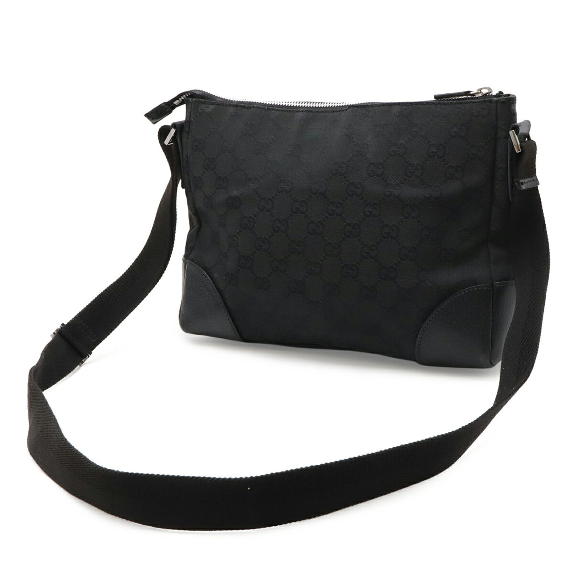 Gucci GUCCI GG Canvas Shoulder Bag/Handbag, Leather, Black, 114273 Size ONE SIZE - 3 Thumbnail