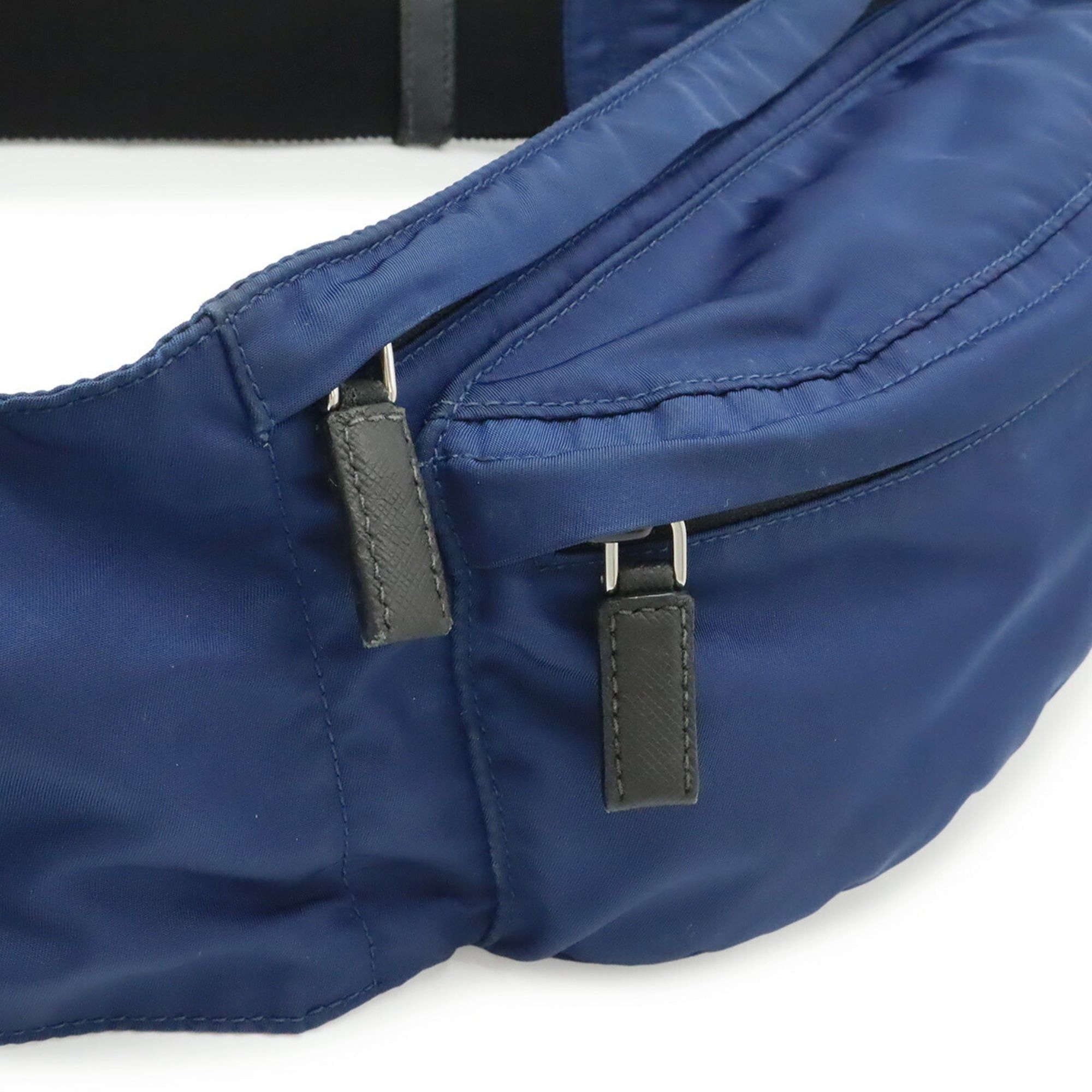 Prada PRADA Triangle Bag, Body Waist Pouch, Hip Nylon, Blue, Black, 2VL132 Size ONE SIZE - 6 Thumbnail