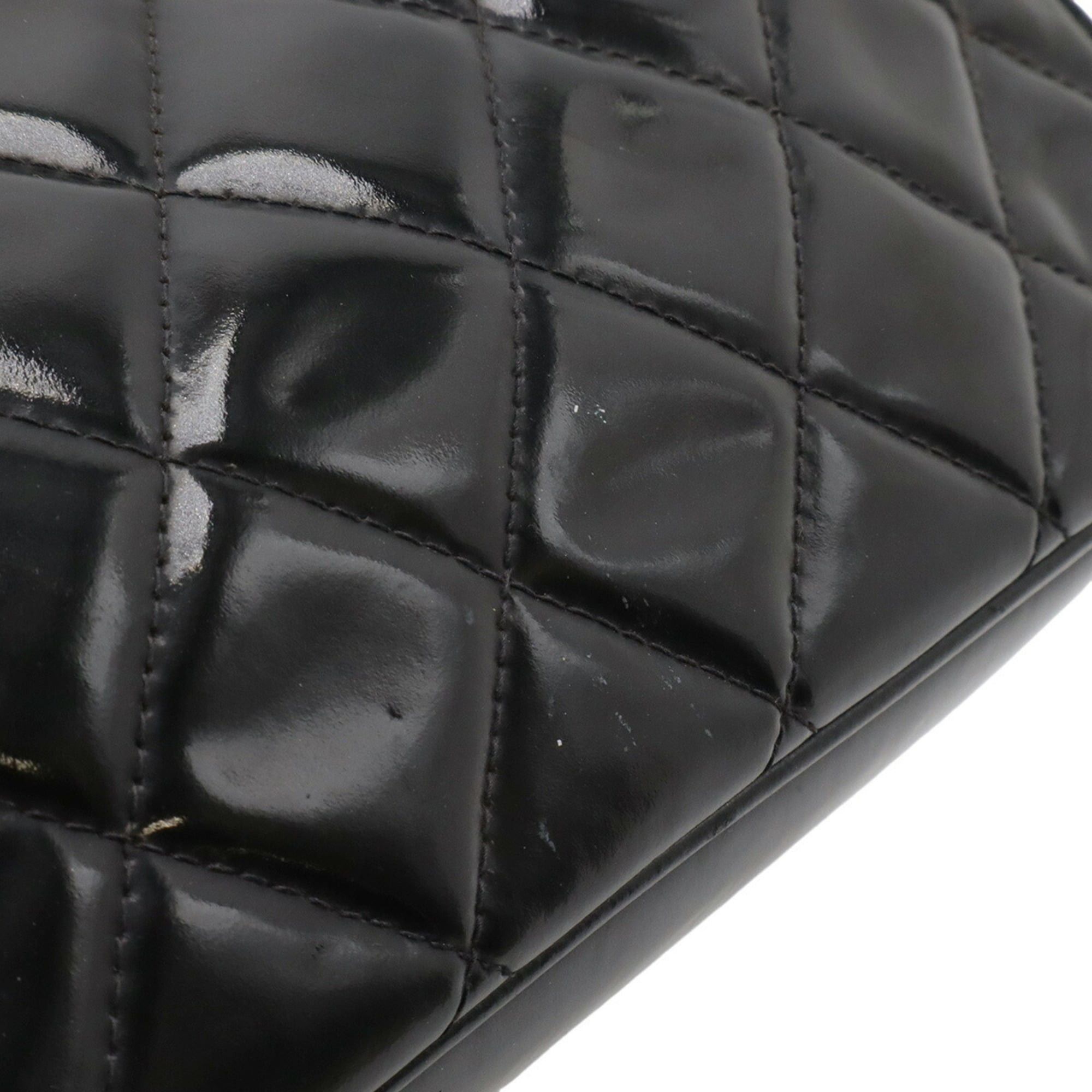 Chanel CHANEL Matelassé Coco Mark Handbag, One Handle, Enamel, Black Size ONE SIZE - 6 Thumbnail