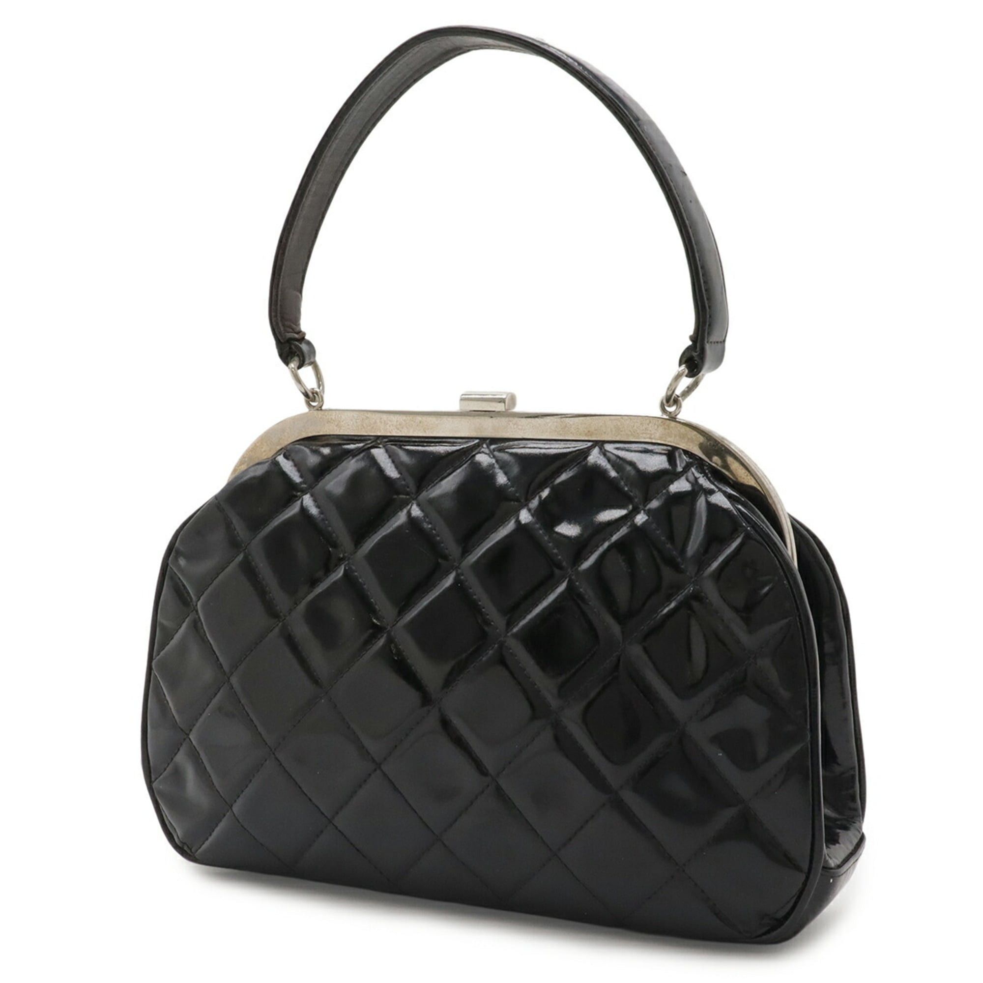 Chanel CHANEL Matelassé Coco Mark Handbag, One Handle, Enamel, Black Size ONE SIZE - 3 Thumbnail