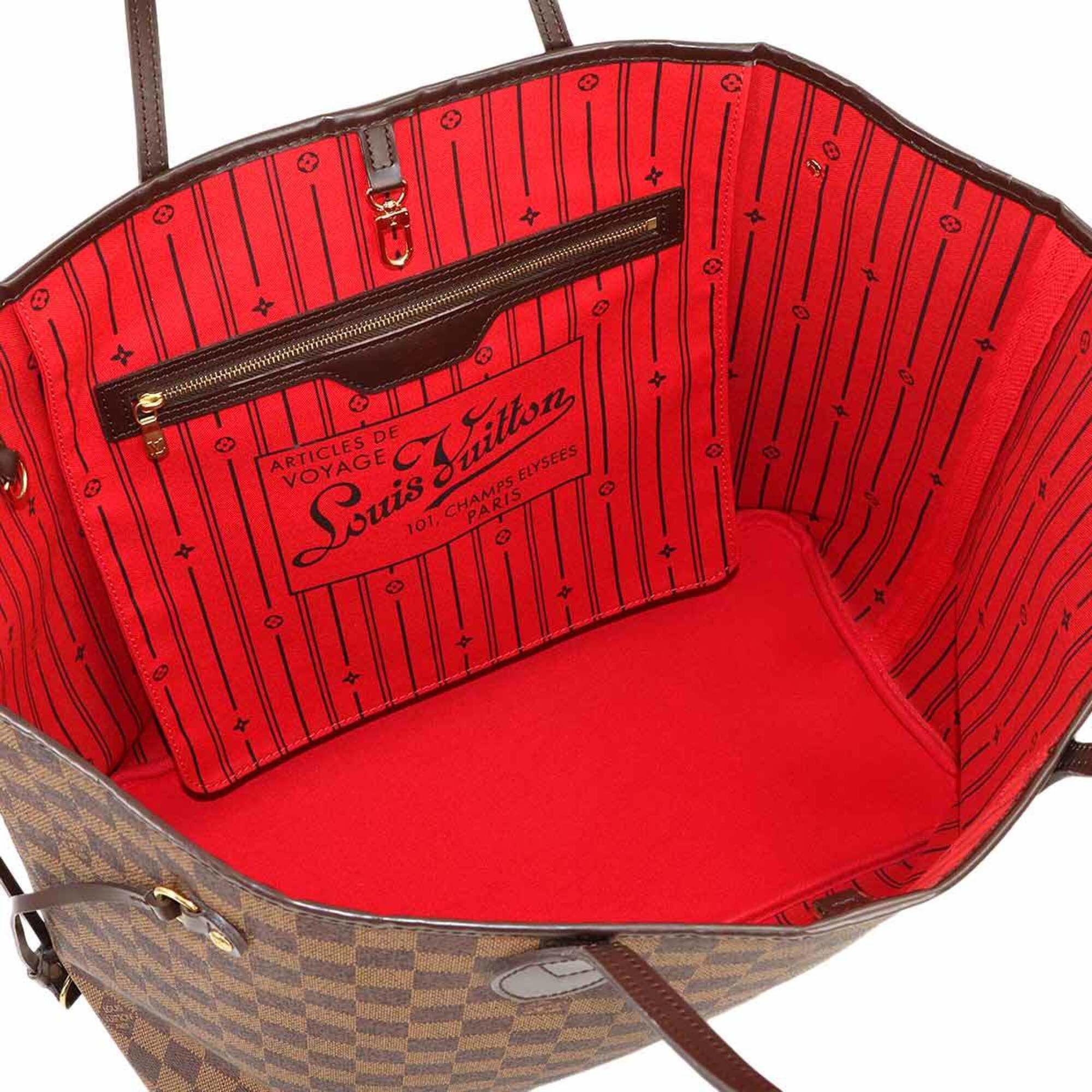 Louis Vuitton Louis Vuitton Damier Neverfull GM Tote Handbag, Ebene Cerise, N51106, Gold Hardware Size ONE SIZE - 6 Thumbnail