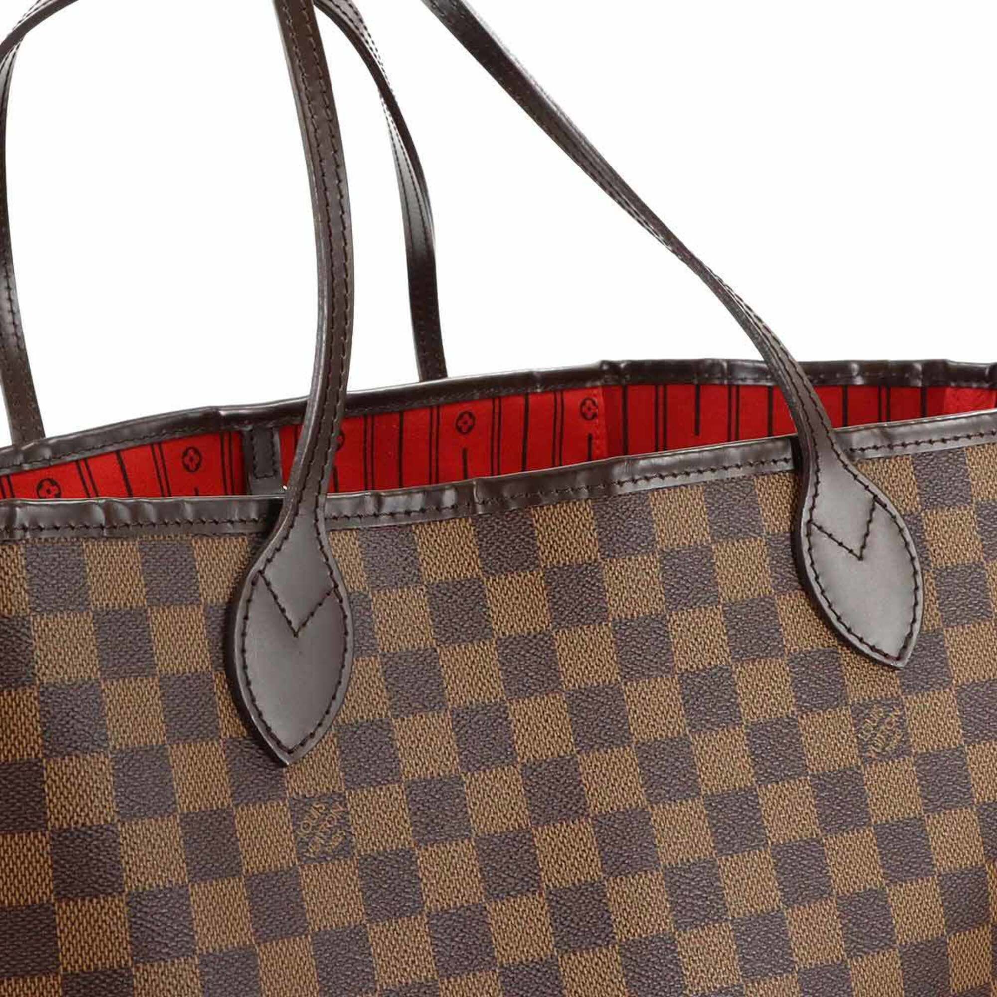 Louis Vuitton Louis Vuitton Damier Neverfull GM Tote Handbag, Ebene Cerise, N51106, Gold Hardware Size ONE SIZE - 9 Thumbnail