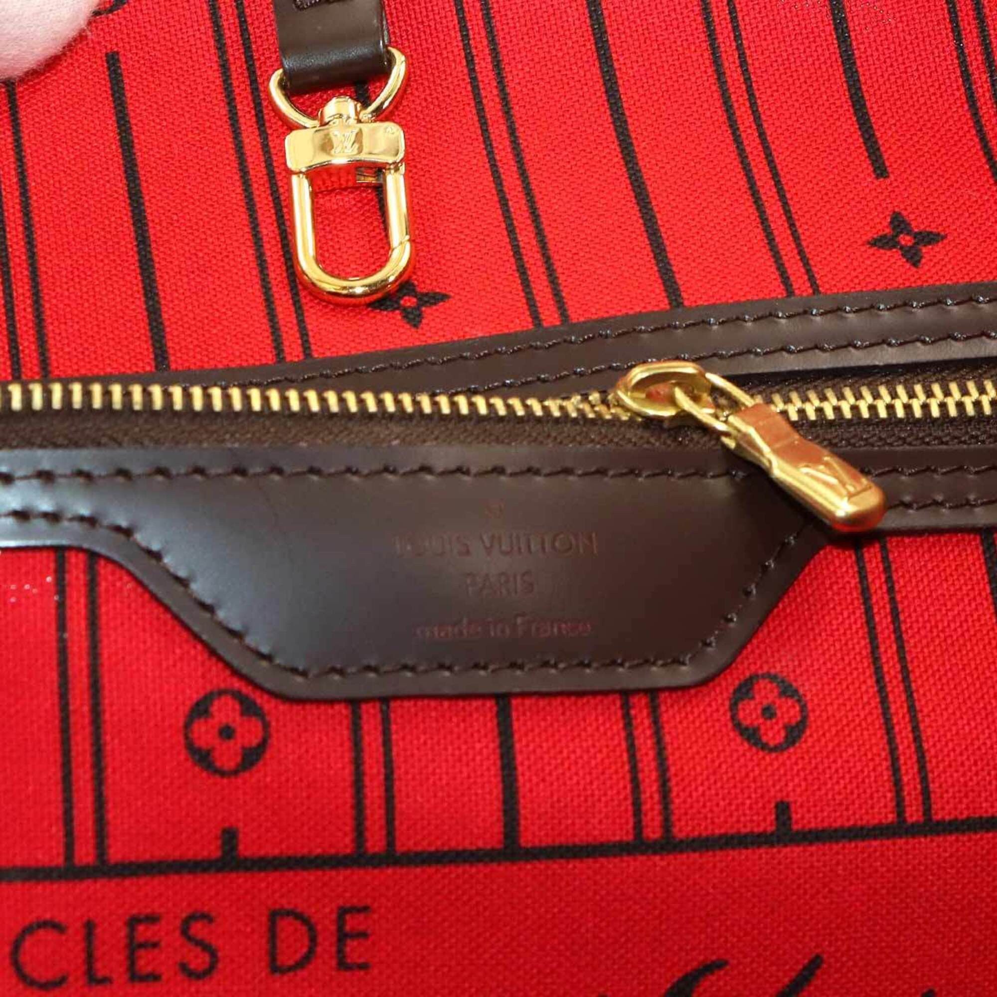 Louis Vuitton Louis Vuitton Damier Neverfull GM Tote Handbag, Ebene Cerise, N51106, Gold Hardware Size ONE SIZE - 7 Thumbnail
