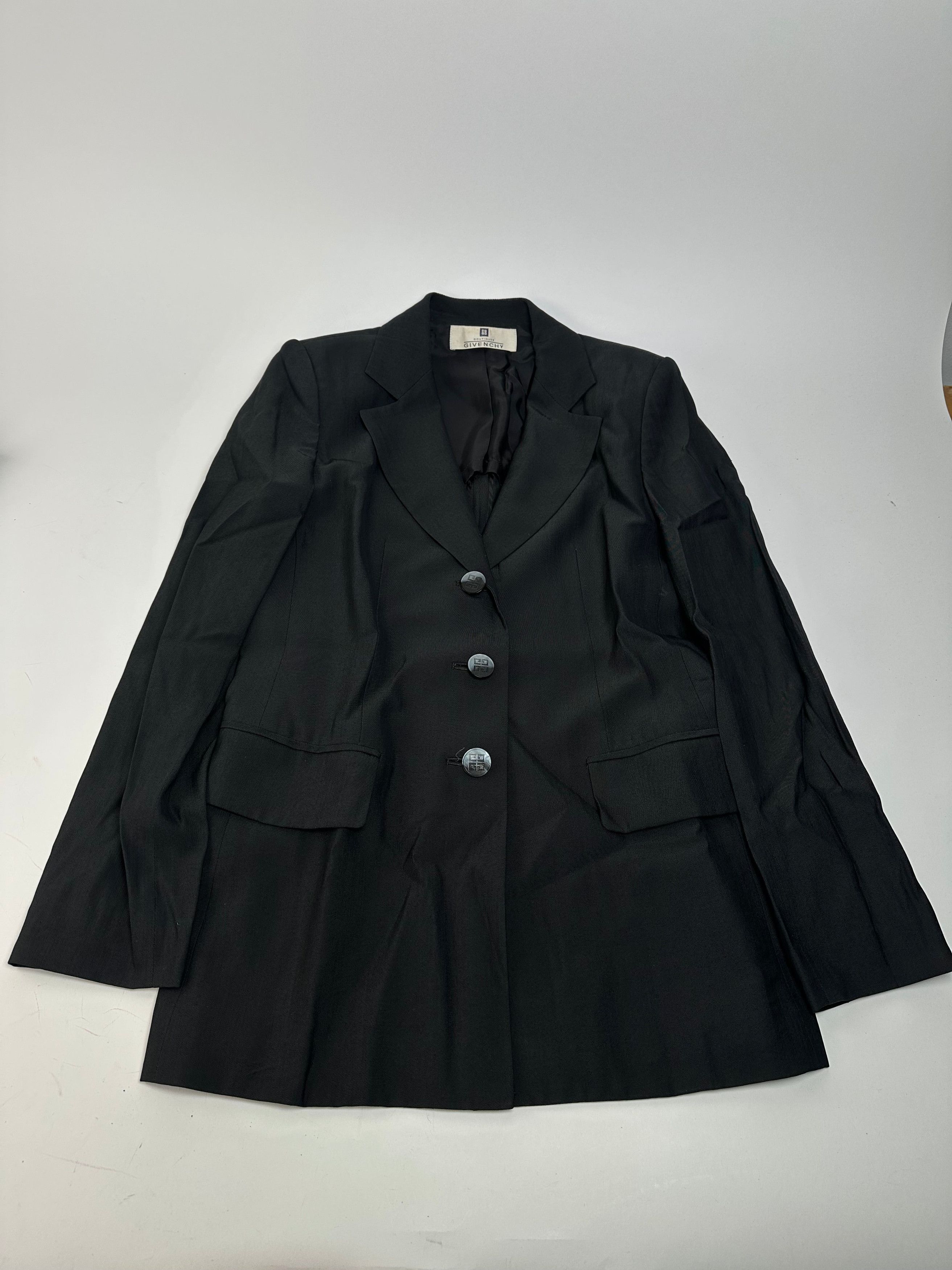 Givenchy Vintage Womens Wool Suit Black 38/M Size S / US 4 / IT 40 - 5 Thumbnail