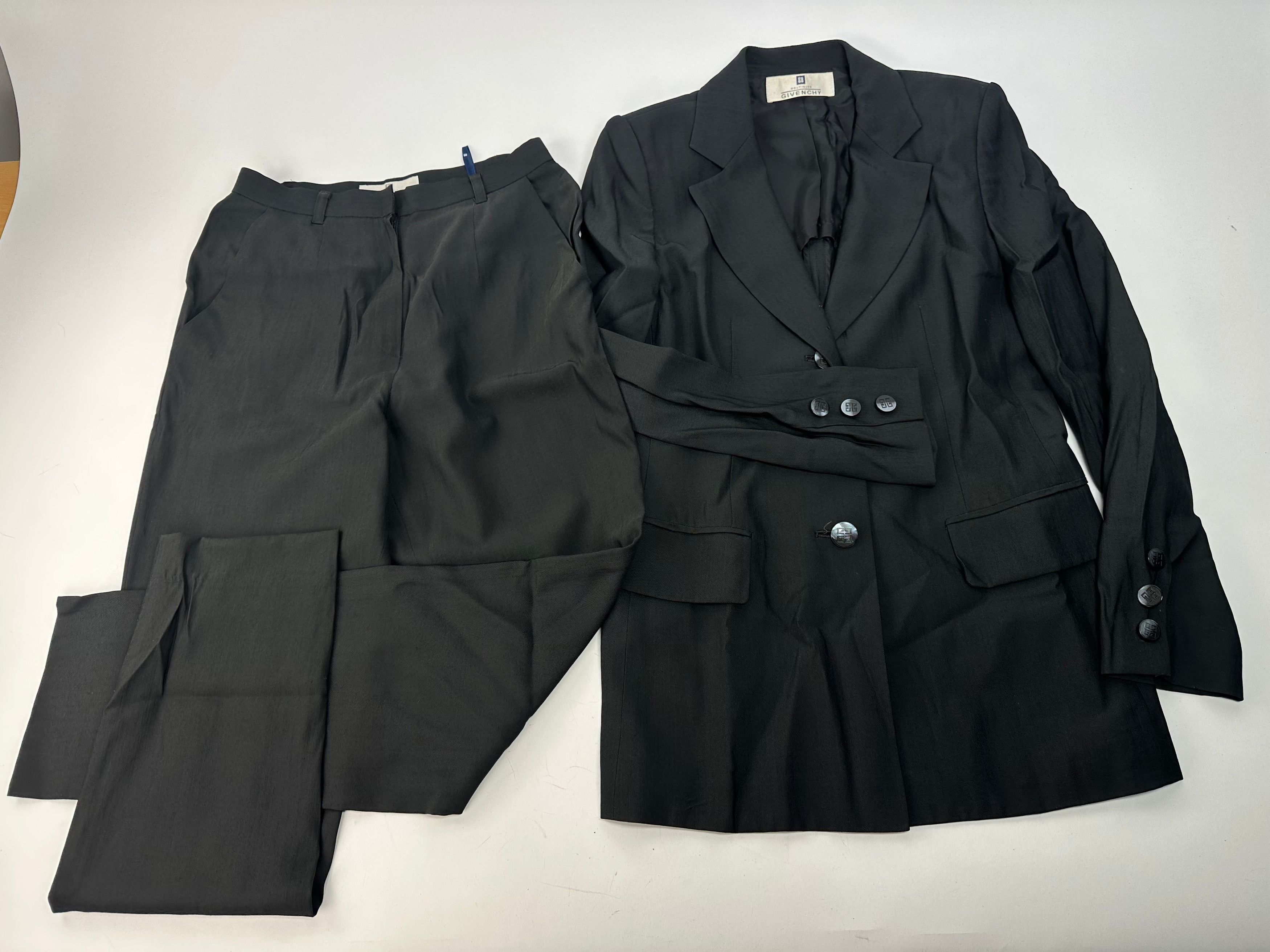 Givenchy Vintage Womens Wool Suit Black 38/M Size S / US 4 / IT 40 - 15 Thumbnail