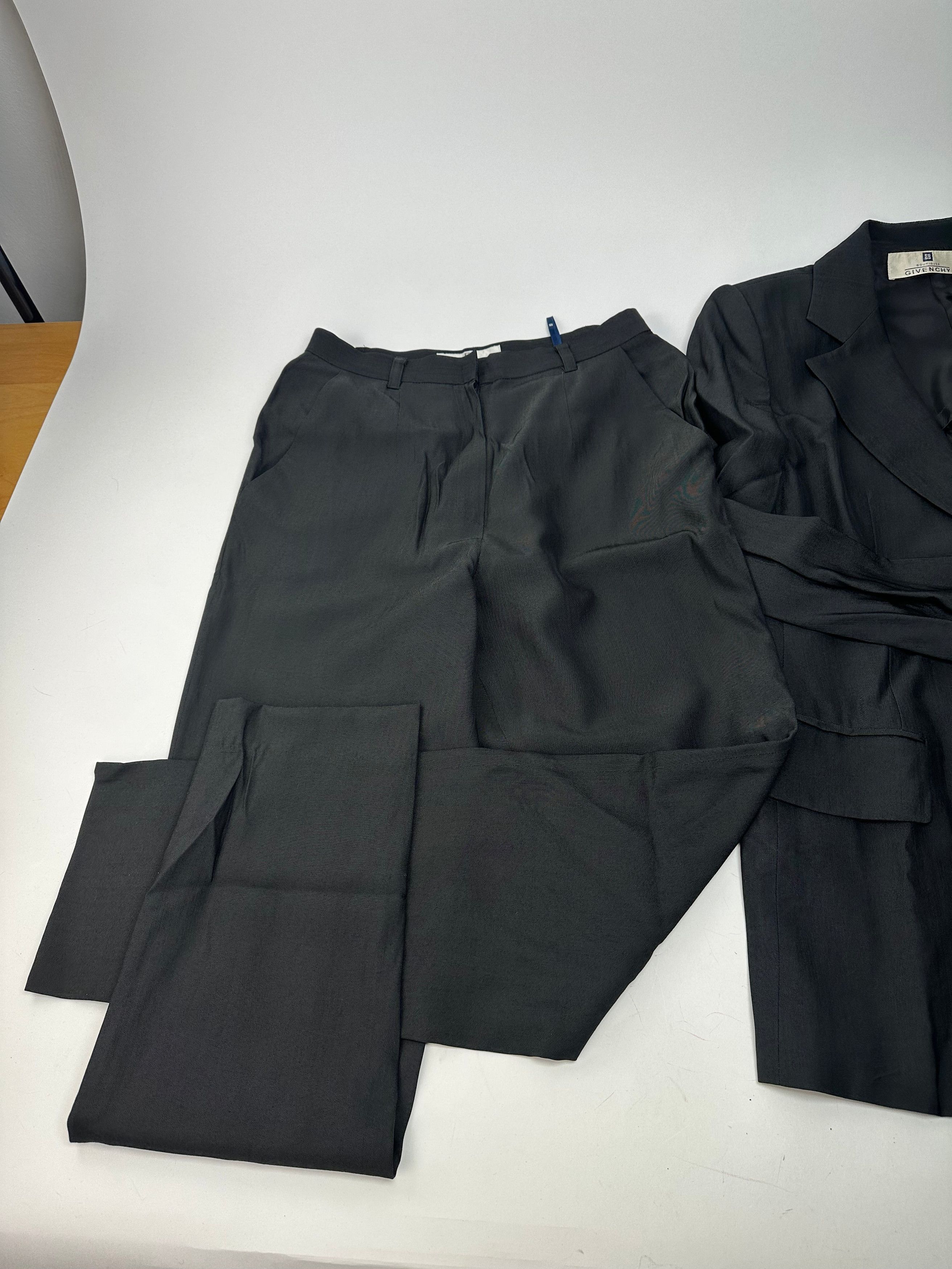 Givenchy Vintage Womens Wool Suit Black 38/M Size S / US 4 / IT 40 - 4 Thumbnail