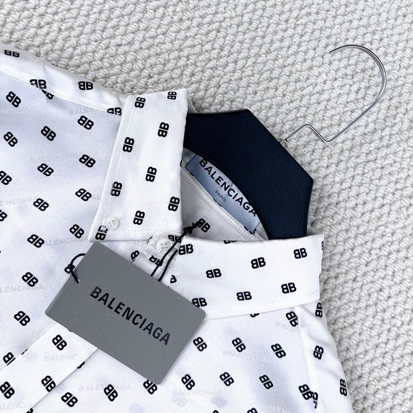 Balenciaga Balenciaga Silk Logo Long Sleeve Shirt Size US XXS / EU 40 - 3 Thumbnail