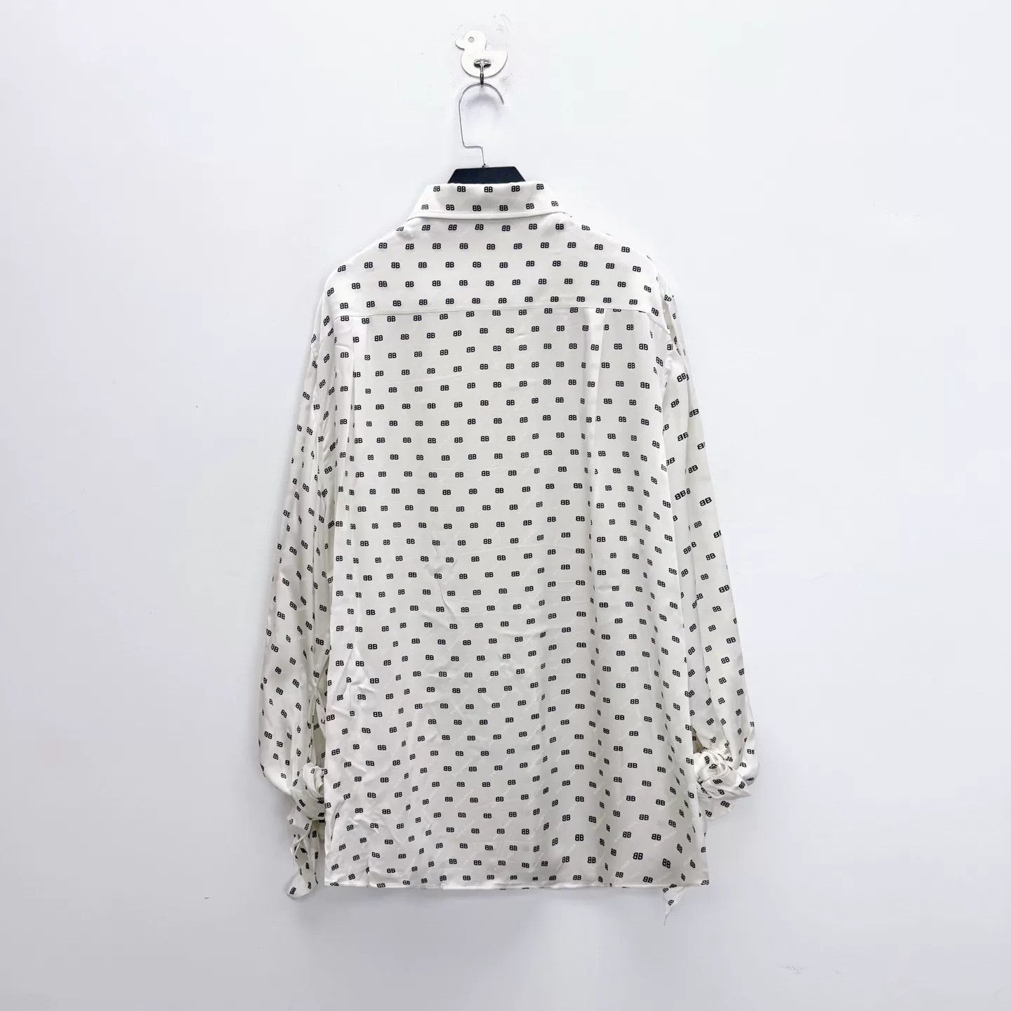Balenciaga Balenciaga Silk Logo Long Sleeve Shirt Size US XXS / EU 40 - 2 Thumbnail