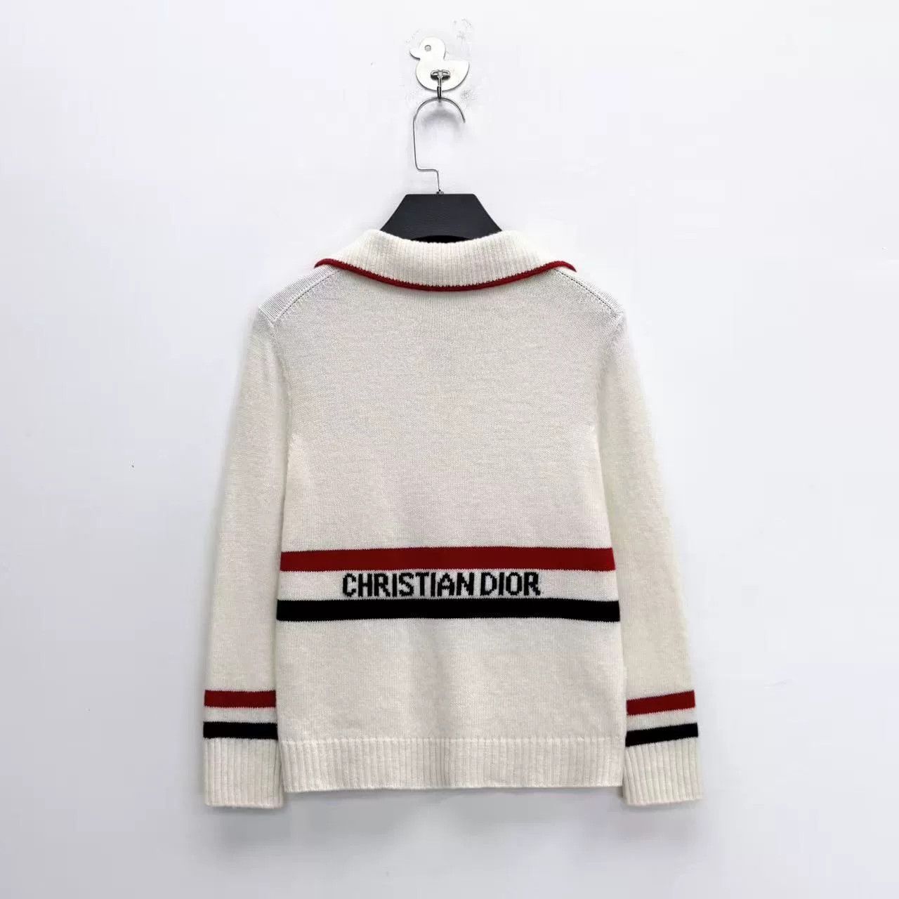 Dior Dior Seagull Collar Stripe Cashmere Knit Size S / US 4 / IT 40 - 2 Thumbnail