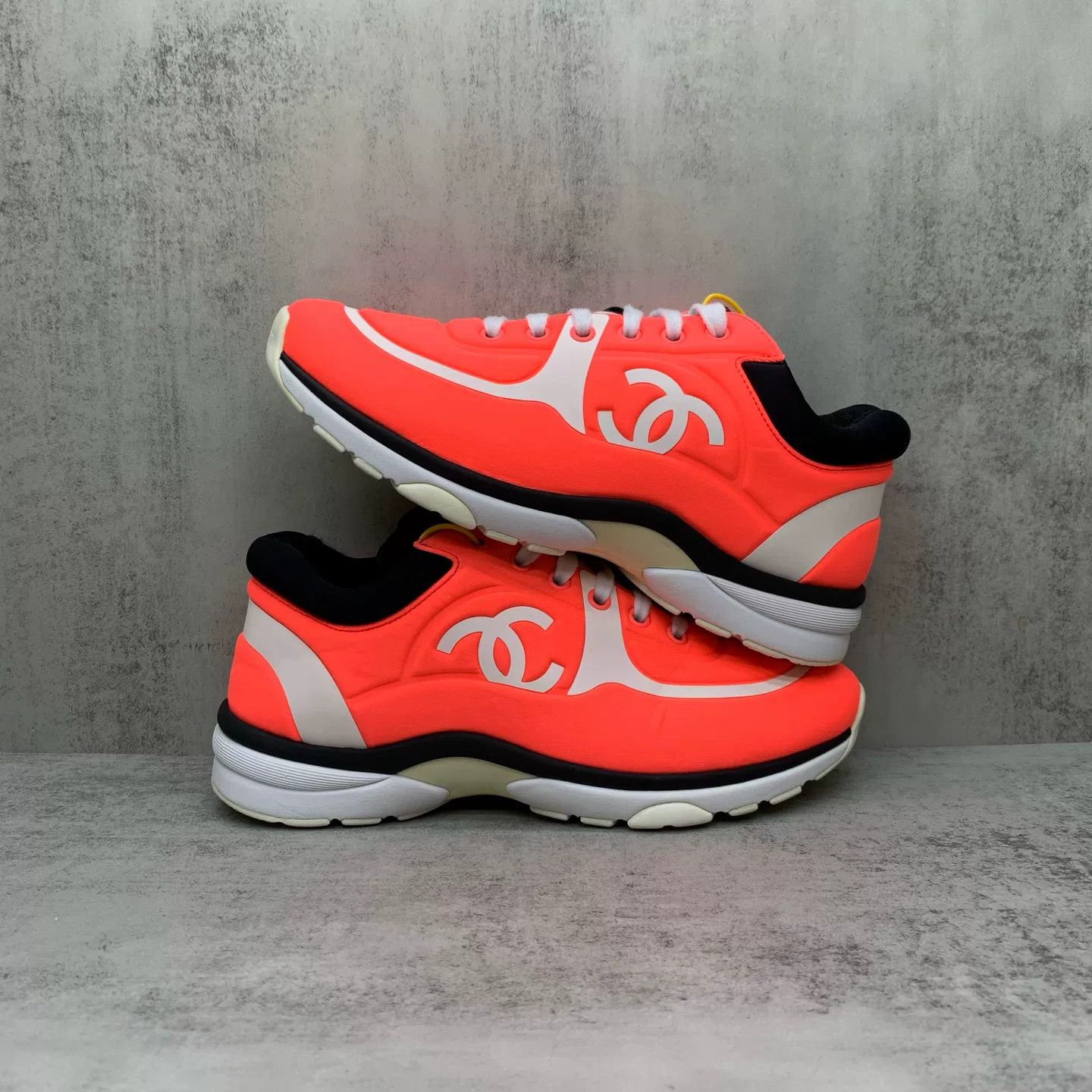Chanel Chanel Orange-Pink Double C Logo Sneakers Size US 6 / IT 36 - 2 Thumbnail