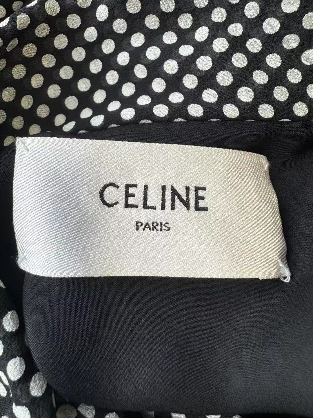 Celine Celine Polka Dot Silk Shirt Dress Size XXS / US 00 / IT 34 - 3 Thumbnail